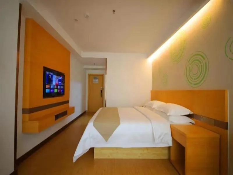 Bed in GreenTree Inn Handan City Wu'an City Plaza Business Hotel