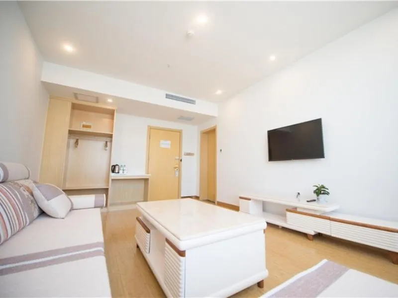 Bed in GreenTree Inn Langfang City Wen'an County Beach Town Anzu Road Business Hotel