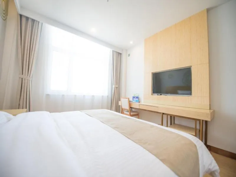 Bed in GreenTree Inn Langfang City Wen'an County Beach Town Anzu Road Business Hotel