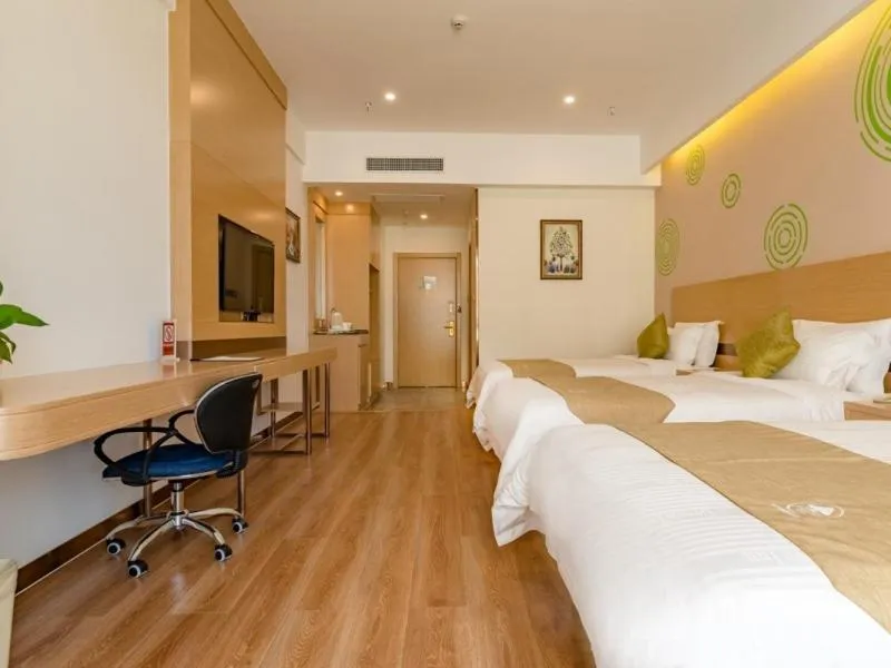 Bed in GreenTree Inn Taian High-speed Railway Station Lingshan Avenue Business Hotel