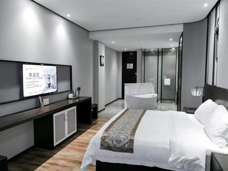 Bed in GreenTree Eastern Yingtan City Guixi Municipal Government Hotel