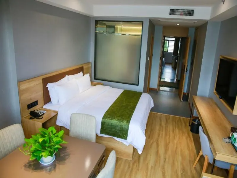 Bed in GreenTree Inn Ankang Chengpeng Mechatronics CityBusiness Hotel