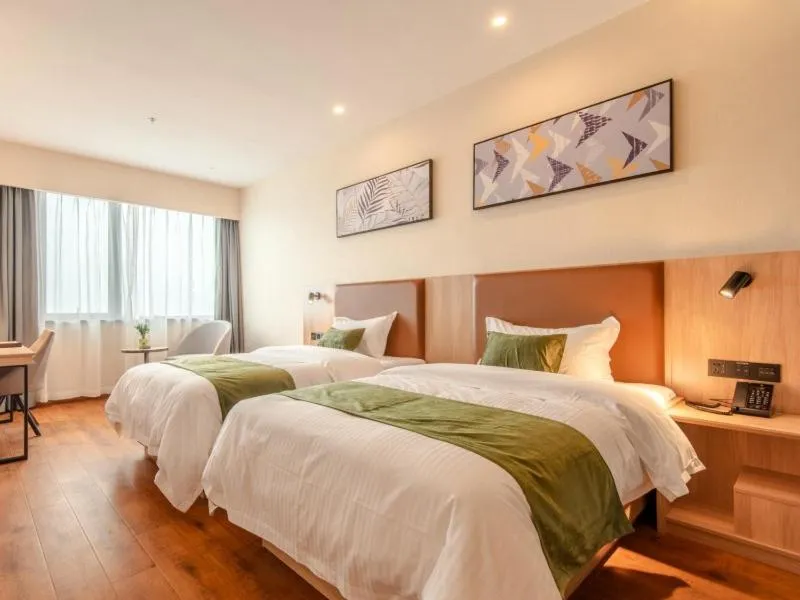 Bed in GreenTree Inn Hefei Changjiang West Road Zhenxing Road Subway Station Jiaqiao Yueshan International Business Hotel