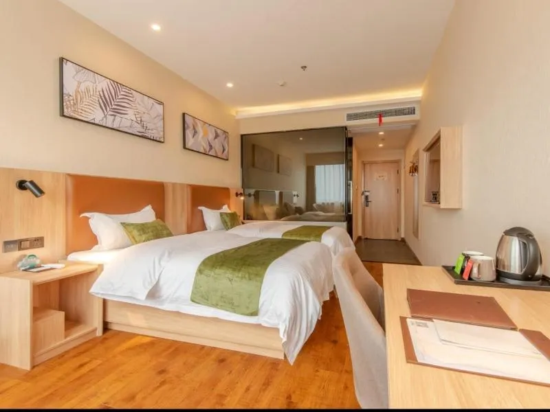 Bed in GreenTree Inn Hefei Changjiang West Road Zhenxing Road Subway Station Jiaqiao Yueshan International Business Hotel