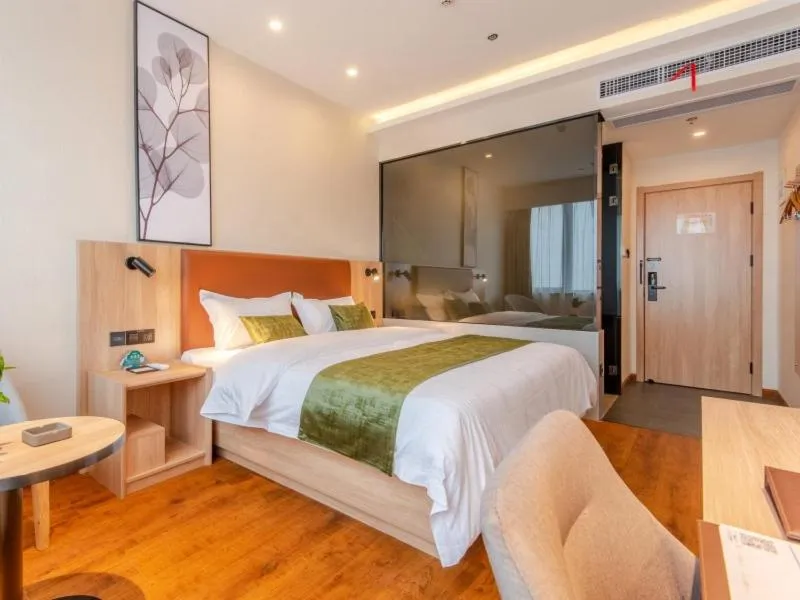 Bed in GreenTree Inn Hefei Changjiang West Road Zhenxing Road Subway Station Jiaqiao Yueshan International Business Hotel