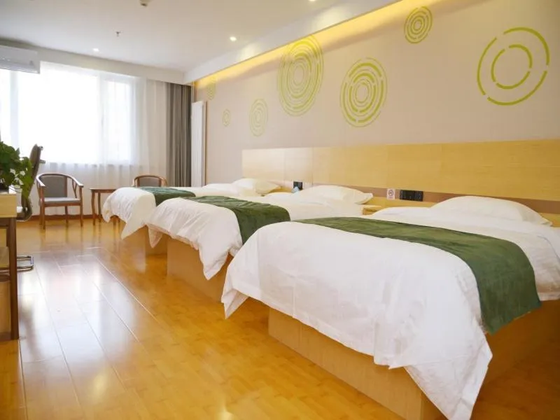 Bed in GreenTree Inn Beijing Yanqing District Badaling Changcheng Kangzhuang Smart Choice Hotel