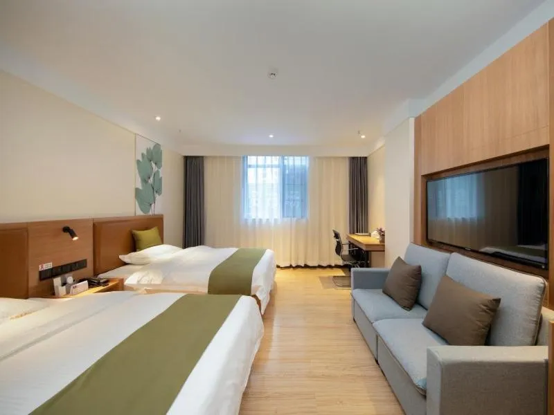 Bed in GreenTree Inn Kunming Nanping Pedestrian Street Hotel