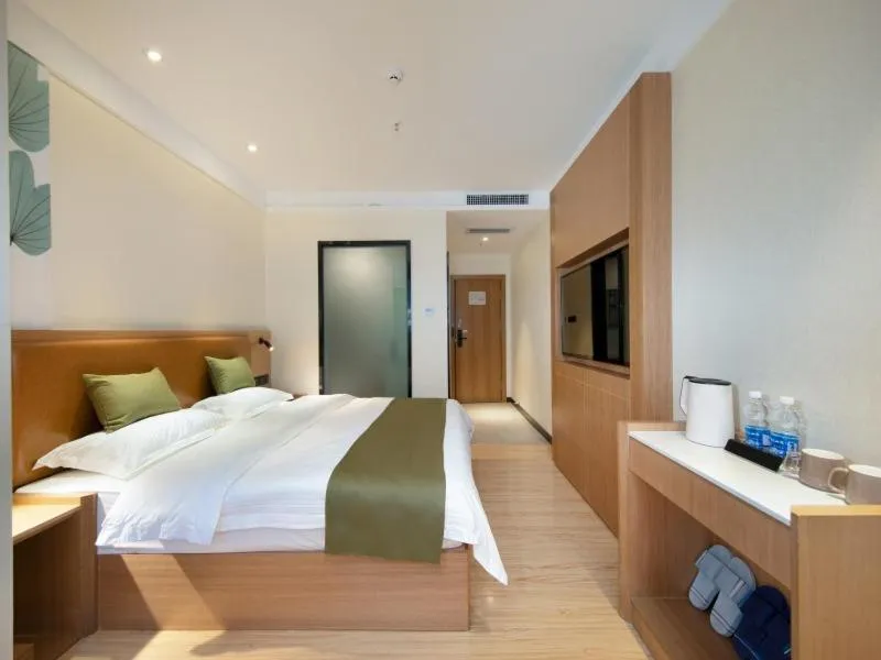 Bed in GreenTree Inn Kunming Nanping Pedestrian Street Hotel