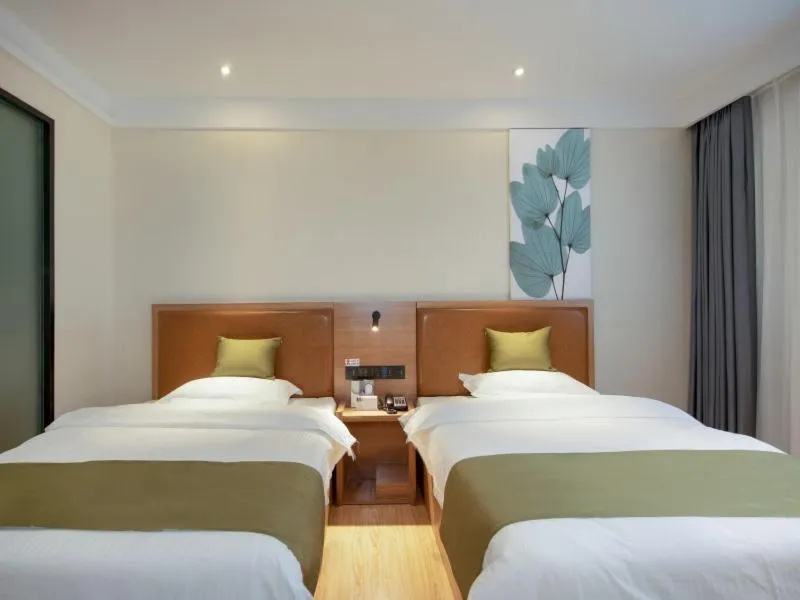 Bed in GreenTree Inn Kunming Nanping Pedestrian Street Hotel