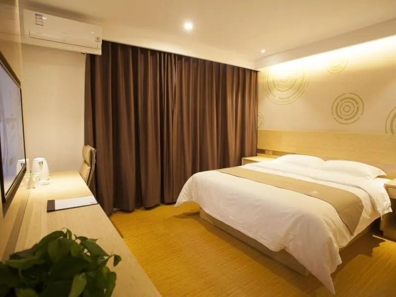 Bed in GreenTree Inn Zhangjiakou City Chicheng County Xiacheng Avenue Oriental Yijing Express Hotel