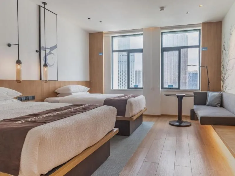 Bed in GreenTree Eastern Binhu Road Wanda Hotel