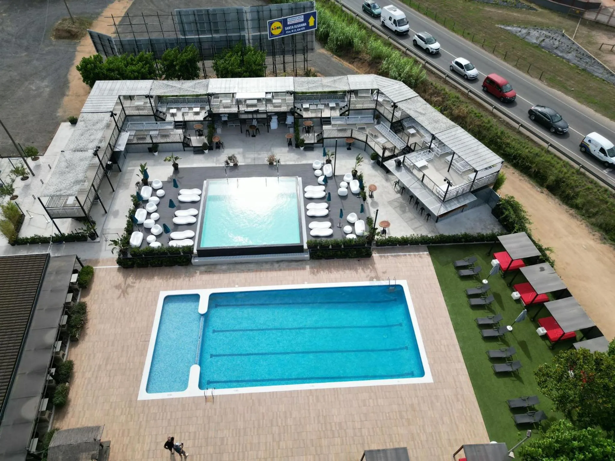 Pool view in Hostal SolFina