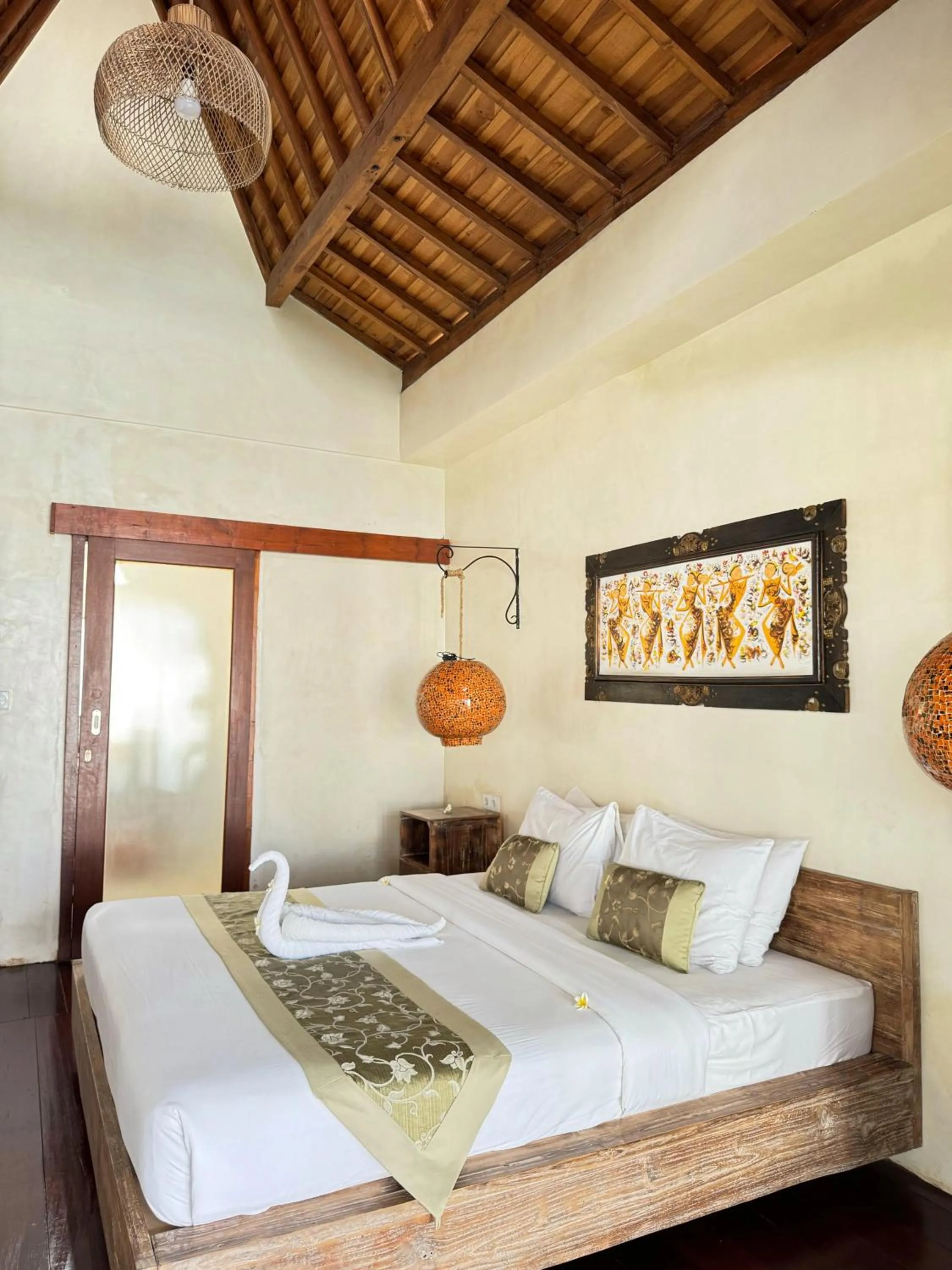 Bed in La Pan Nam Exotic Villas and Spa