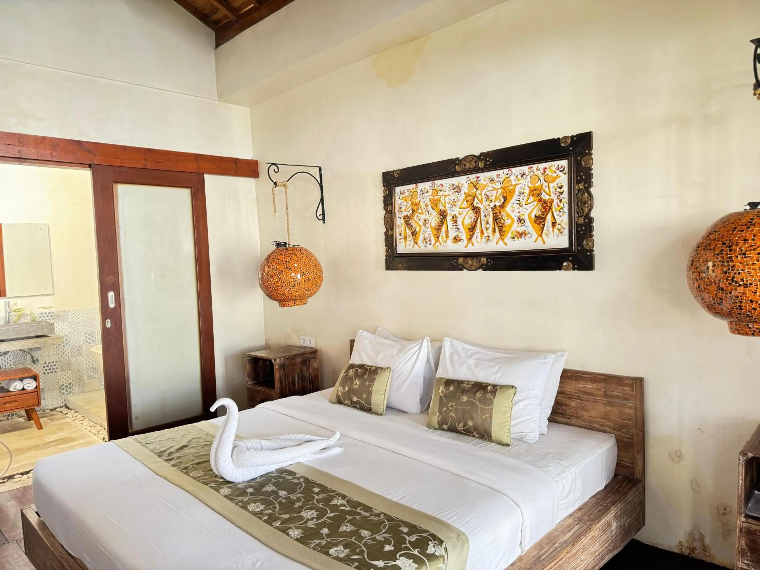 Bed in La Pan Nam Exotic Villas and Spa
