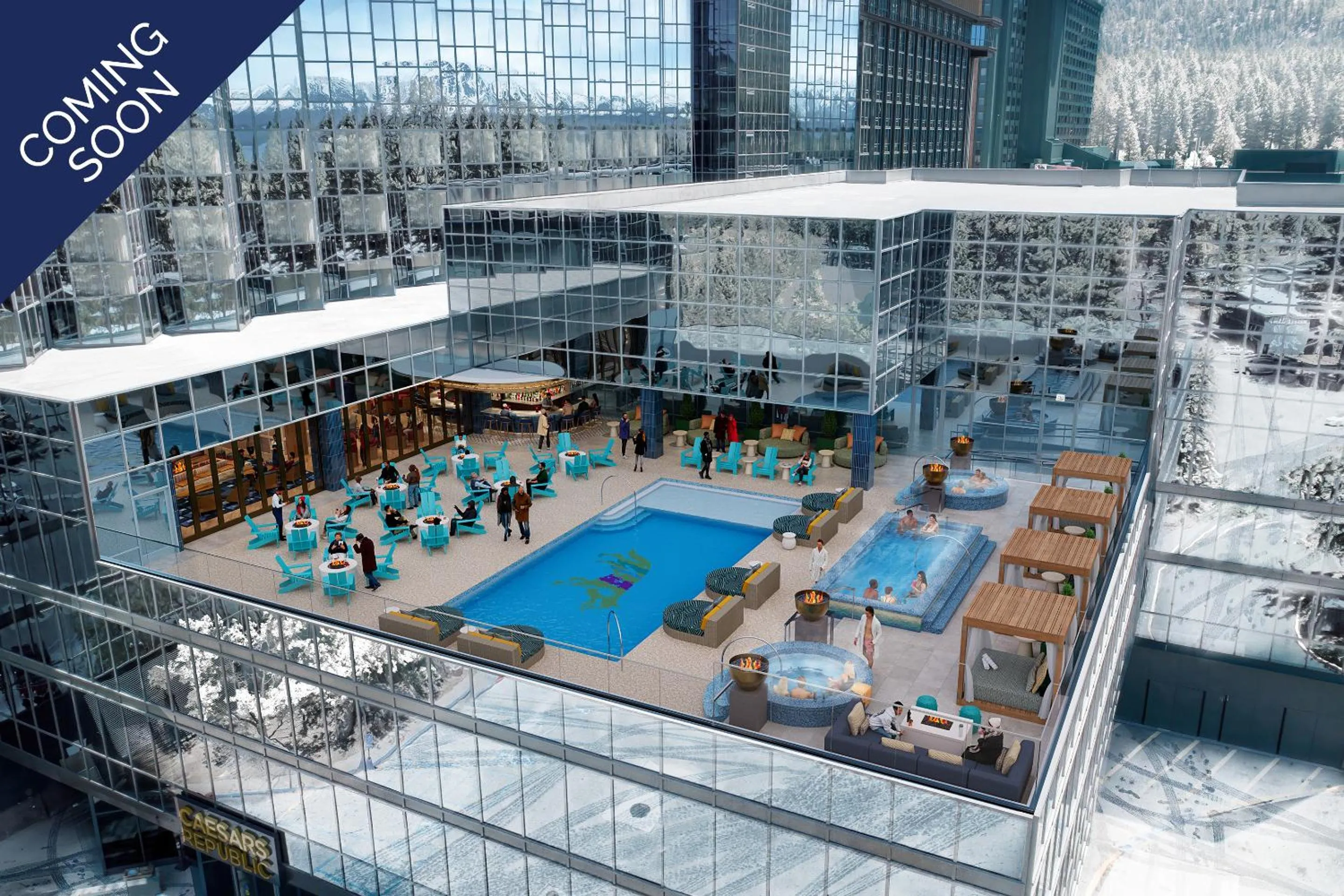 Swimming pool in Caesars Republic Lake Tahoe, A Caesars Destination