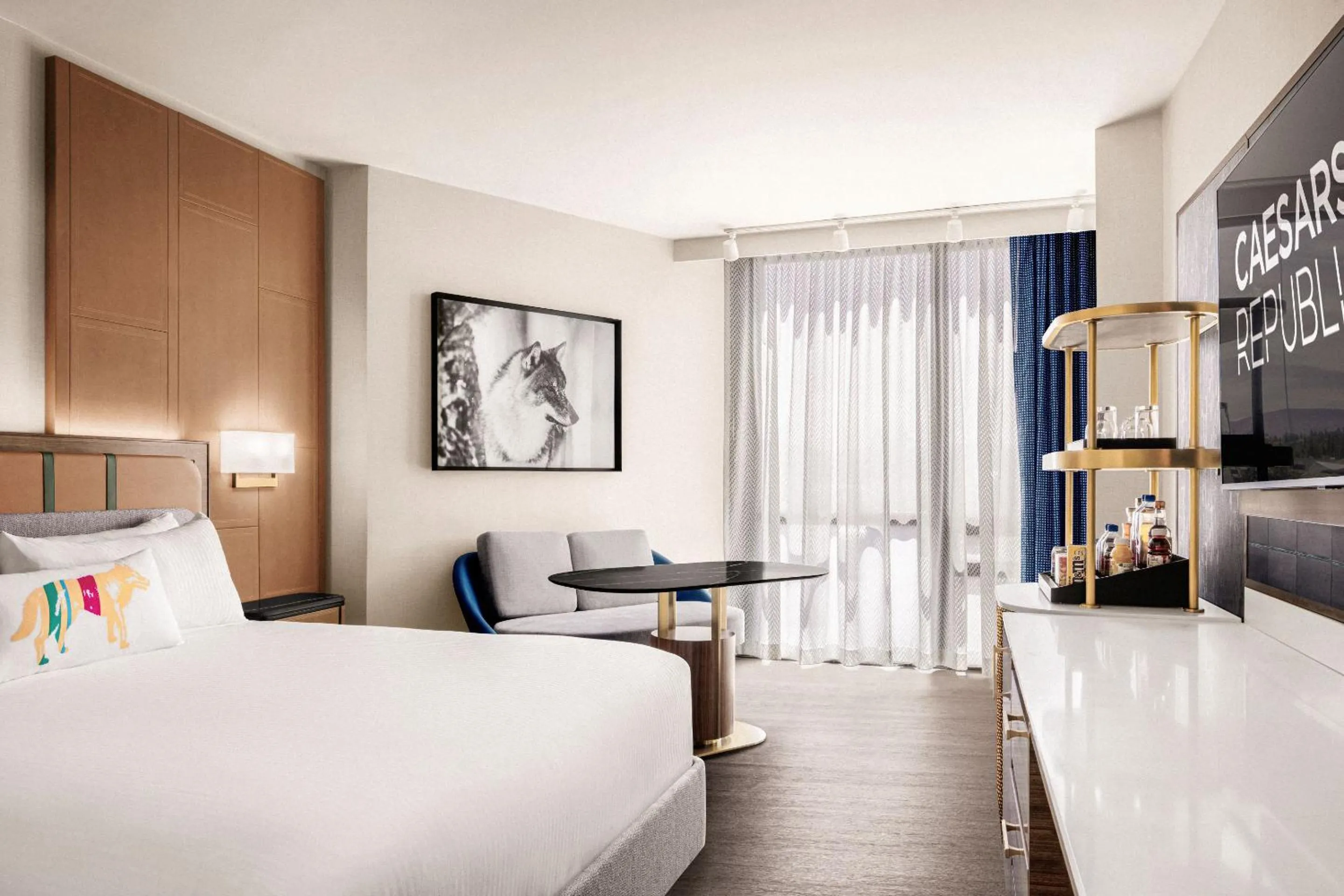 Bed in Caesars Republic Lake Tahoe, A Caesars Destination