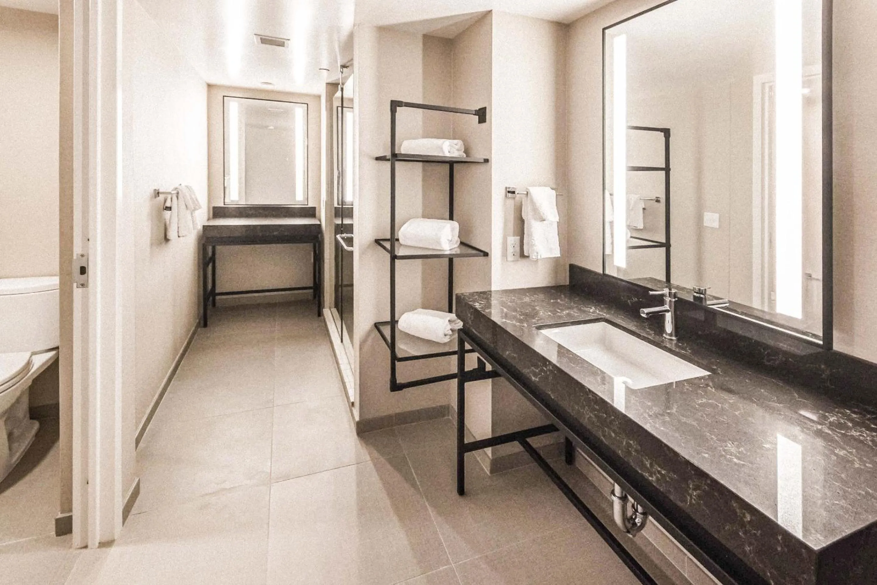 Bathroom, Bed in Caesars Republic Lake Tahoe, A Caesars Destination