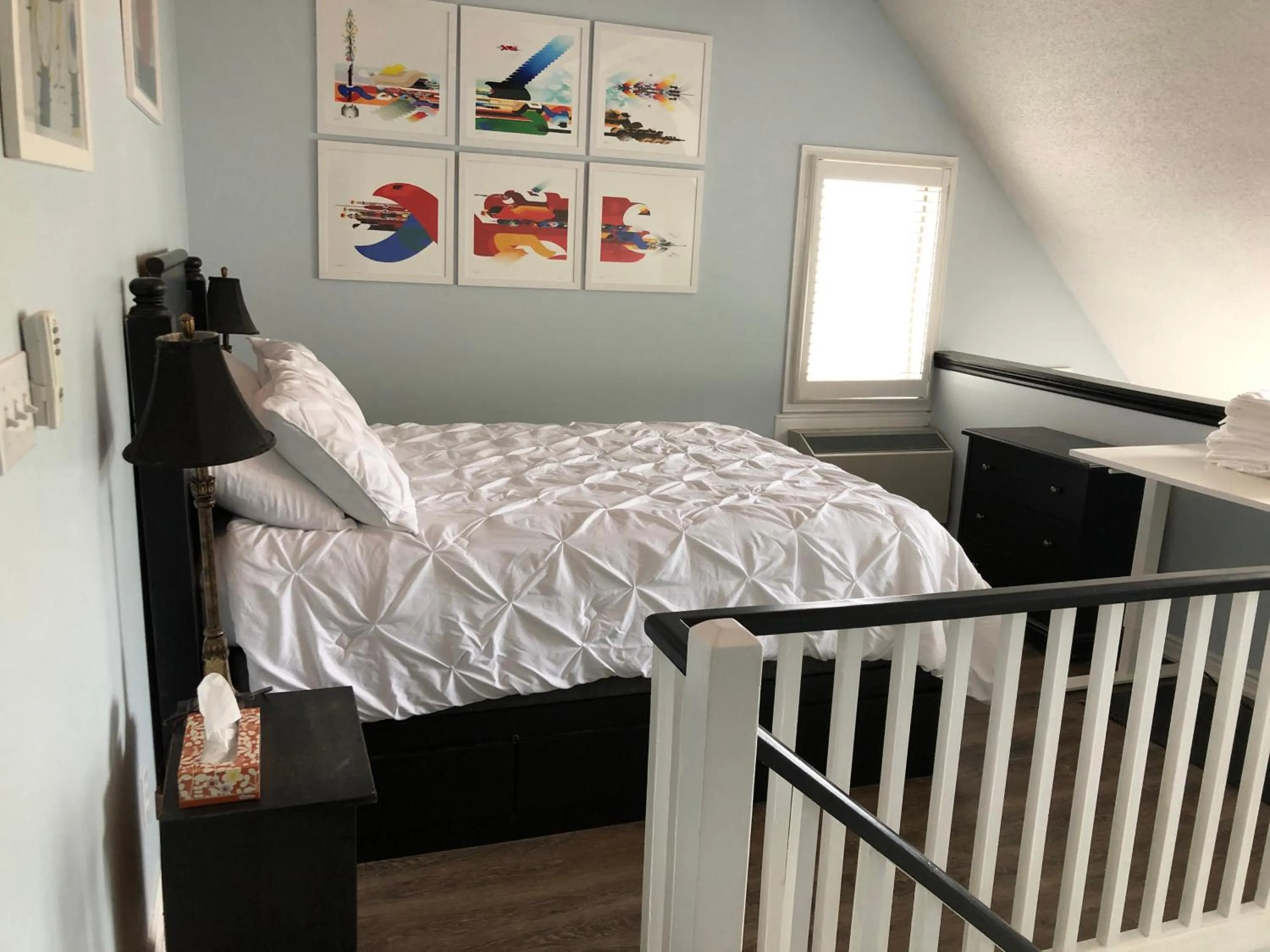 Bed in Artistic Hillside Loft