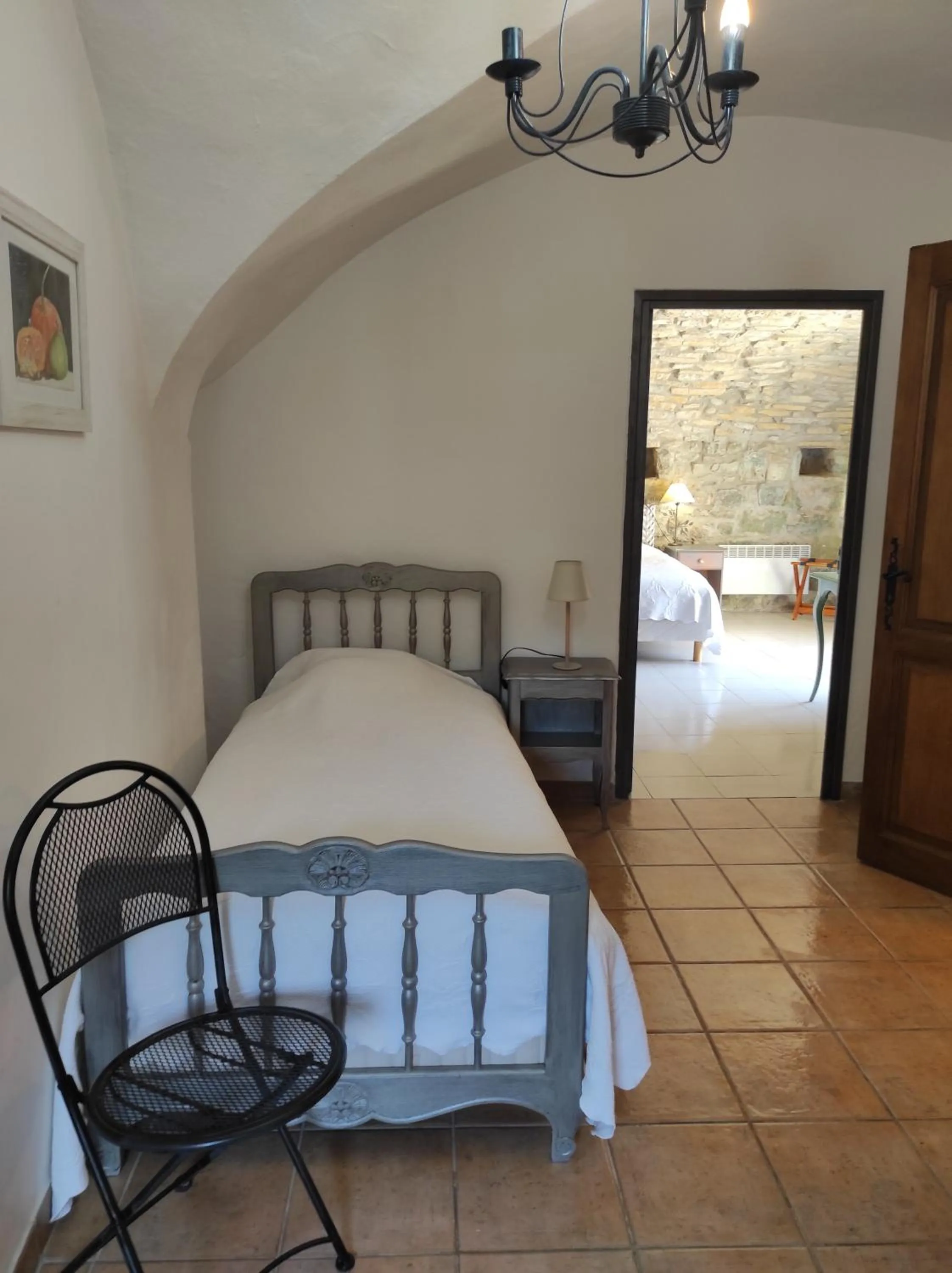 Bed in Logis Hôtel Restaurant Gîte La Bastide du Vébron