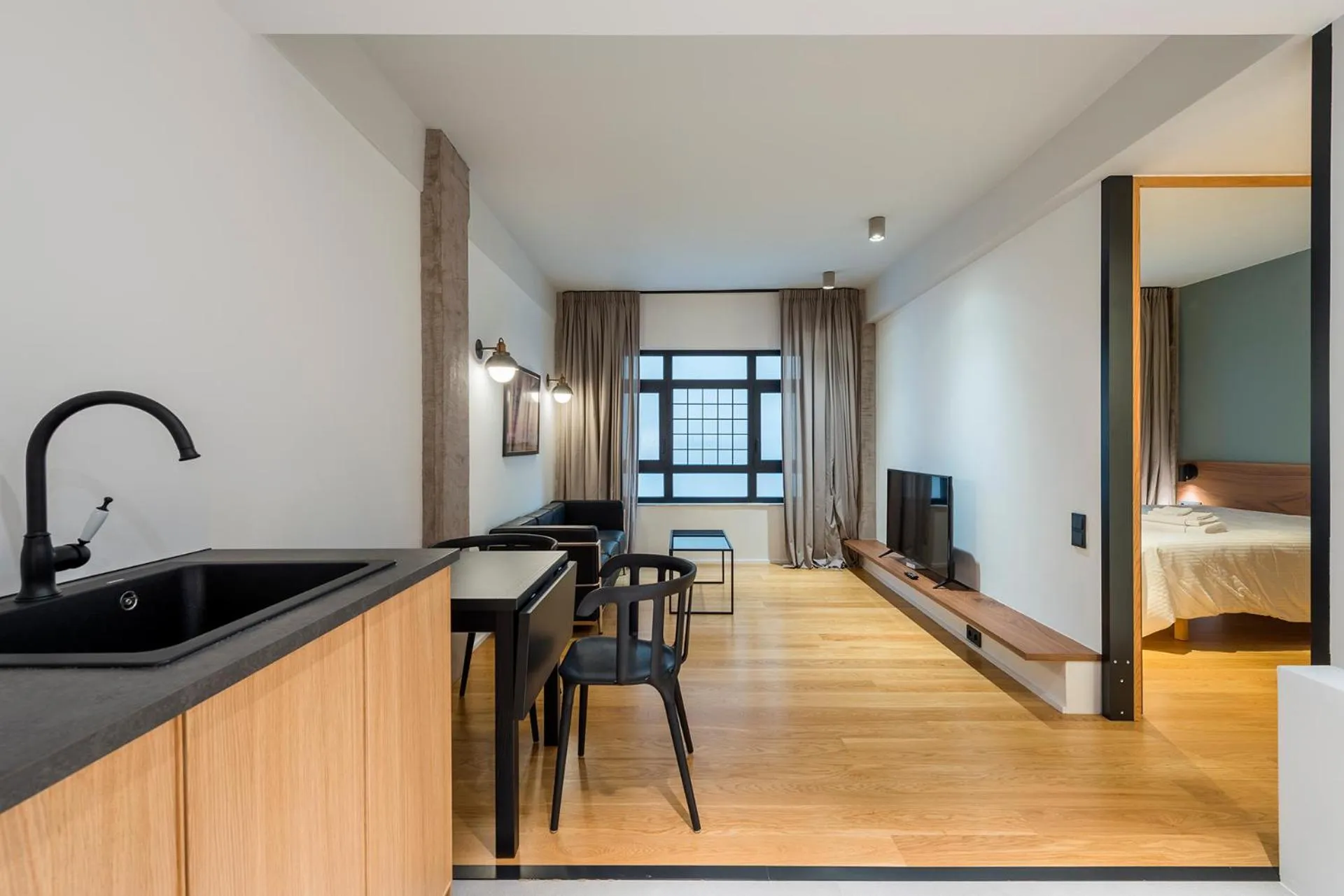 Kitchen or kitchenette, Bed in Kin Athens