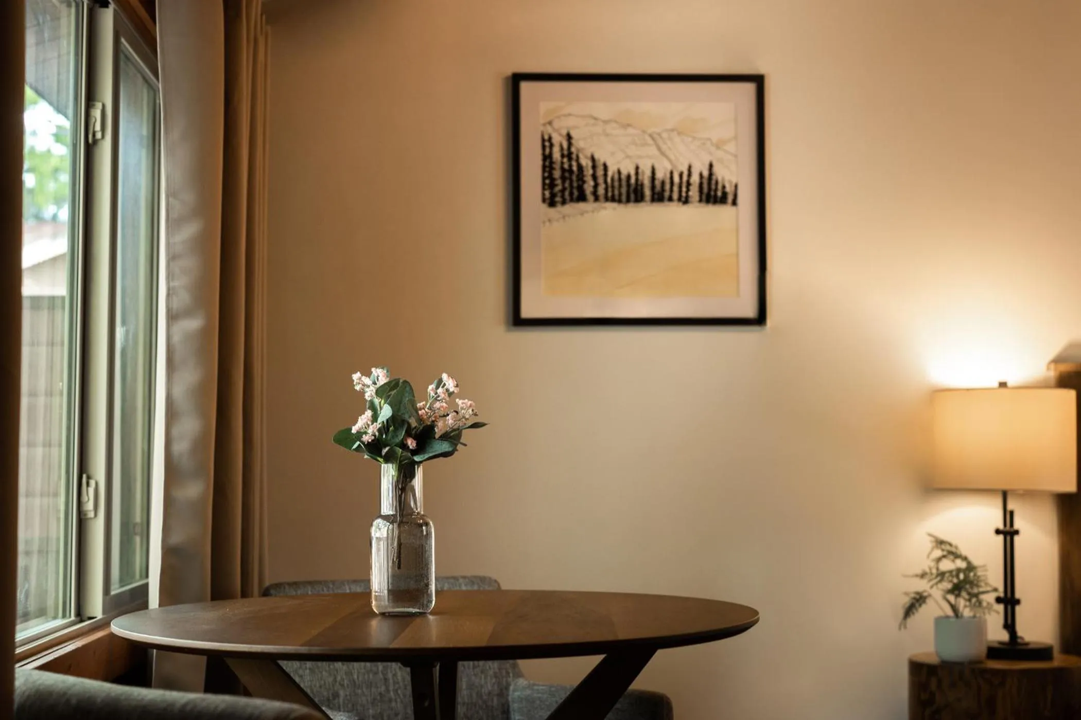 Seating area in Miette Mountain Cabins