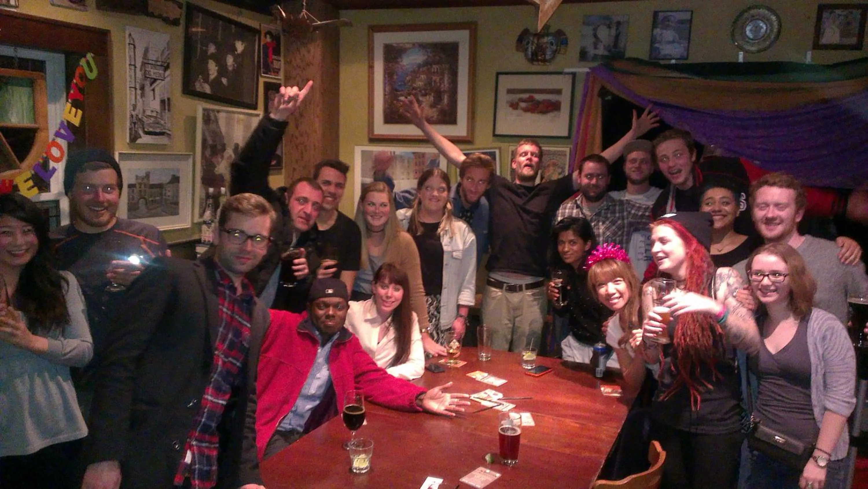 group of guests in The Only Backpacker's Inn