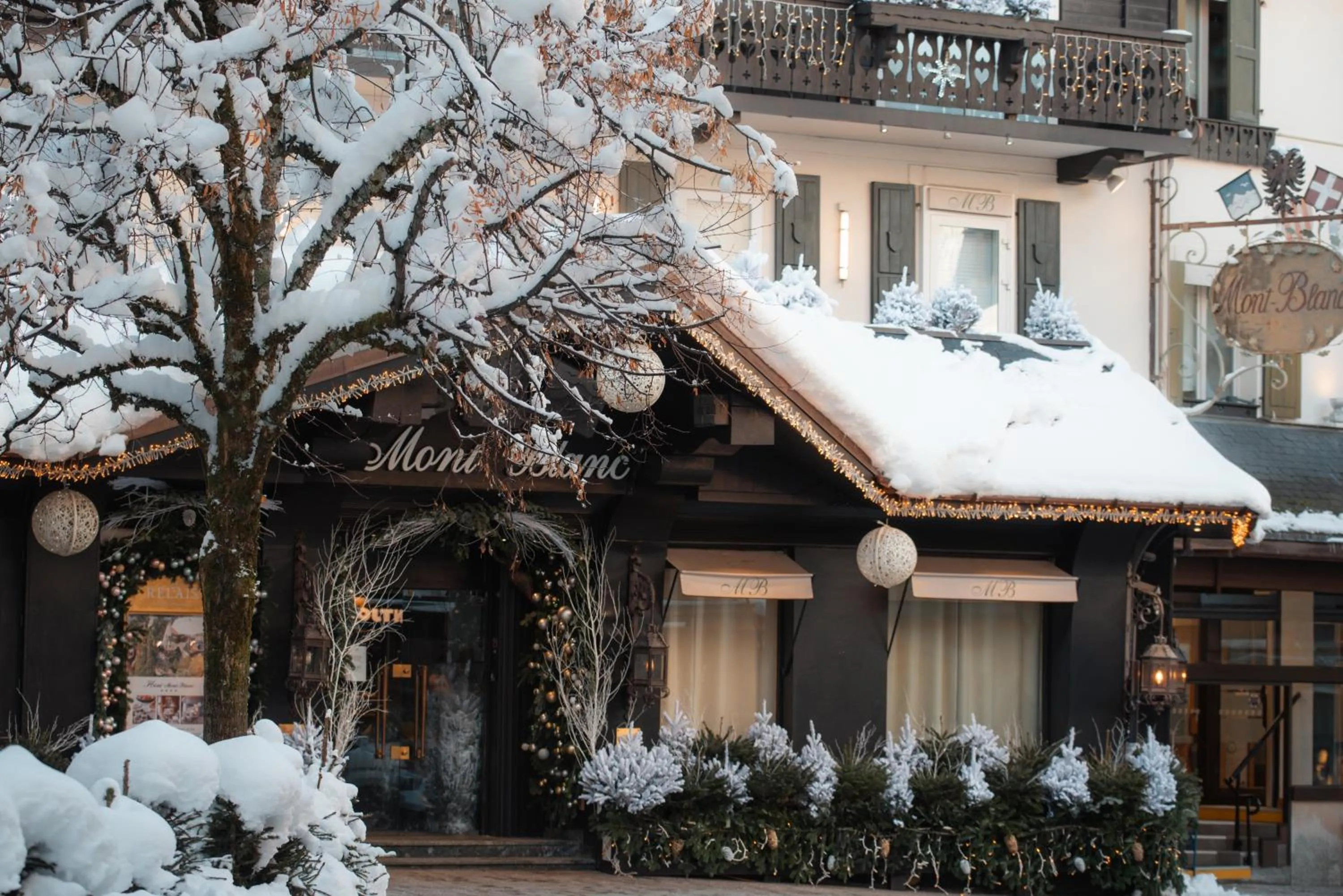 Facade/entrance in Hotel Mont Blanc Megève
