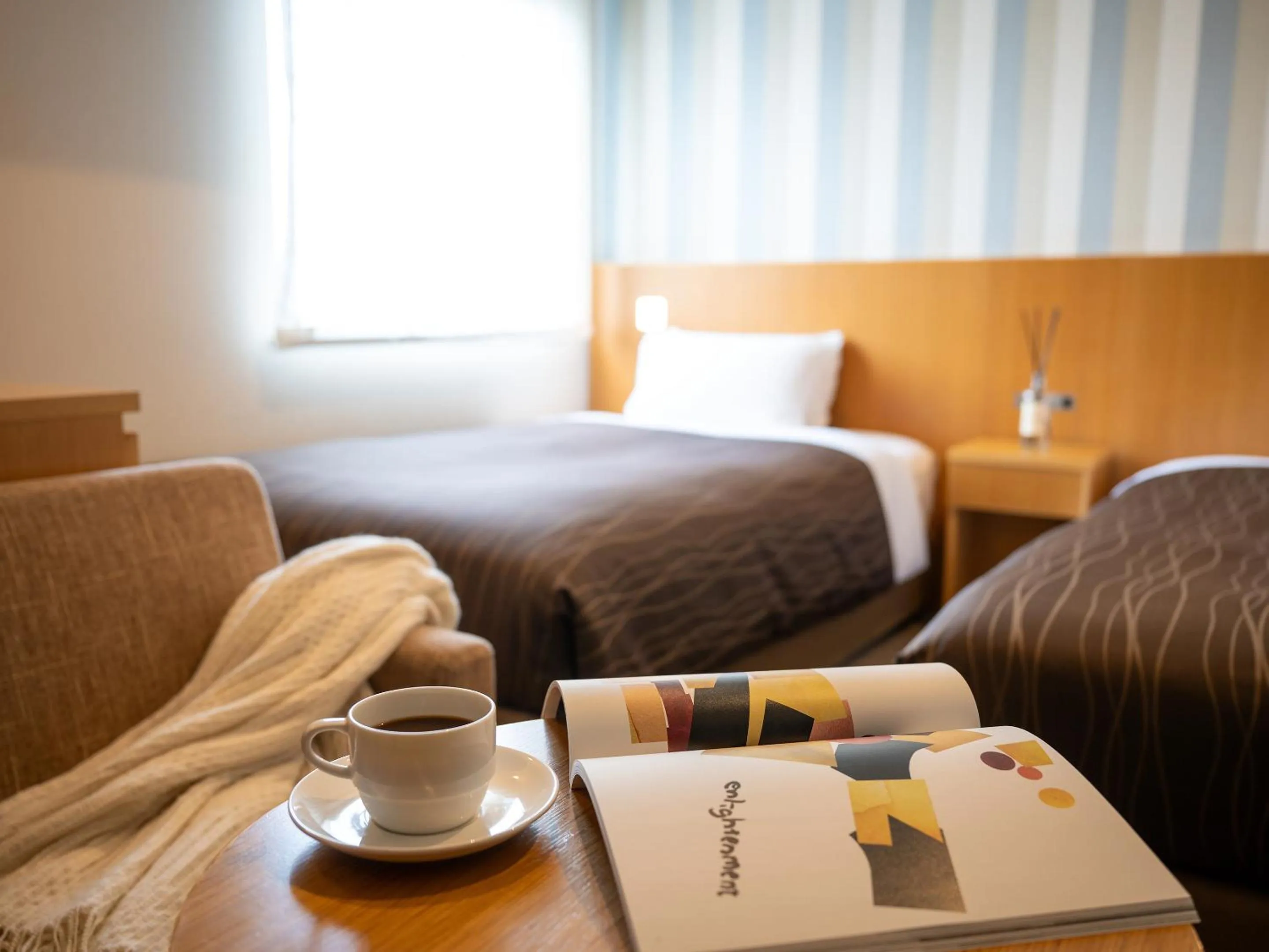 Photo of the whole room, Bed in Sendai Washington Hotel