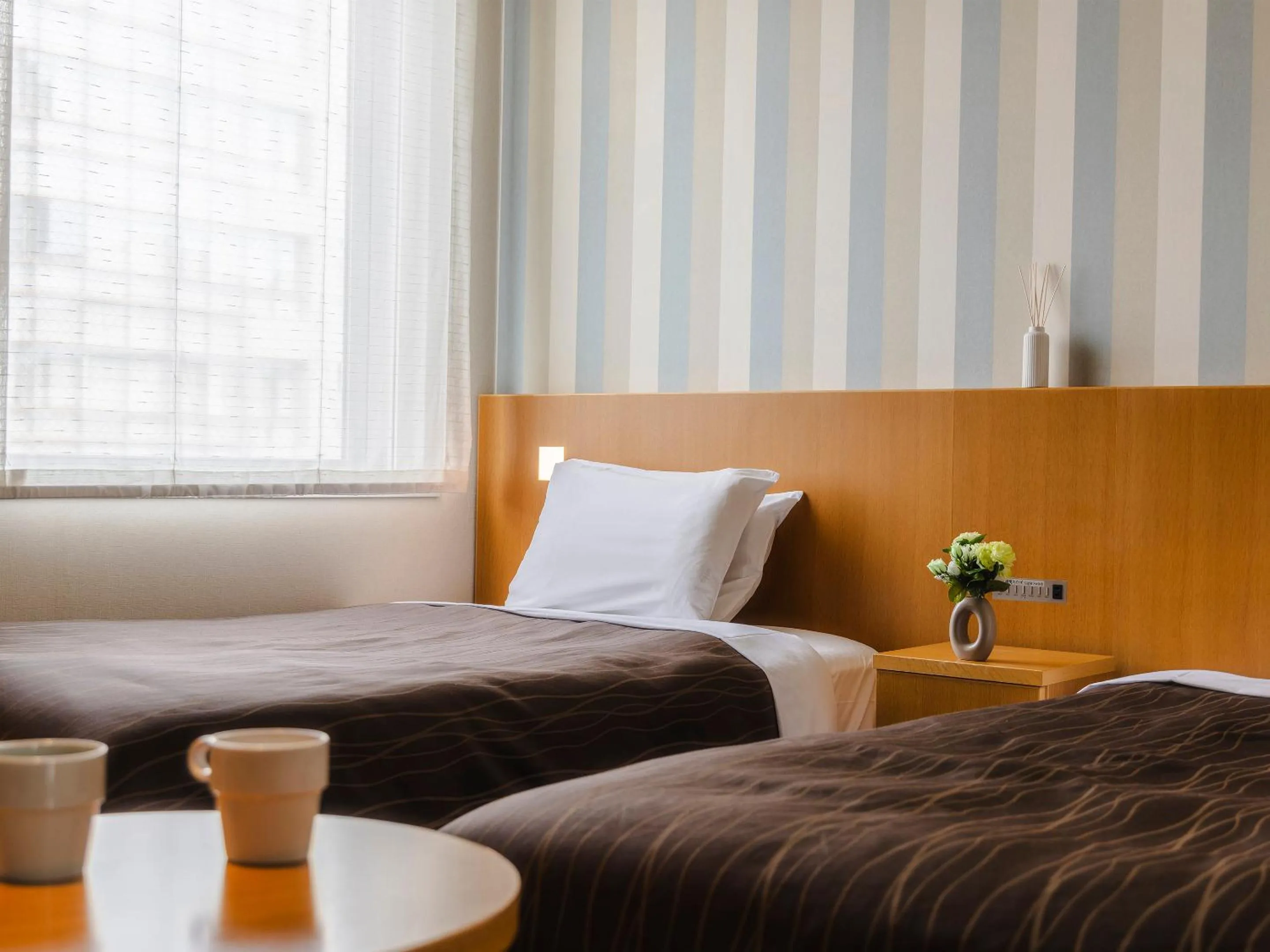 Photo of the whole room, Bed in Sendai Washington Hotel