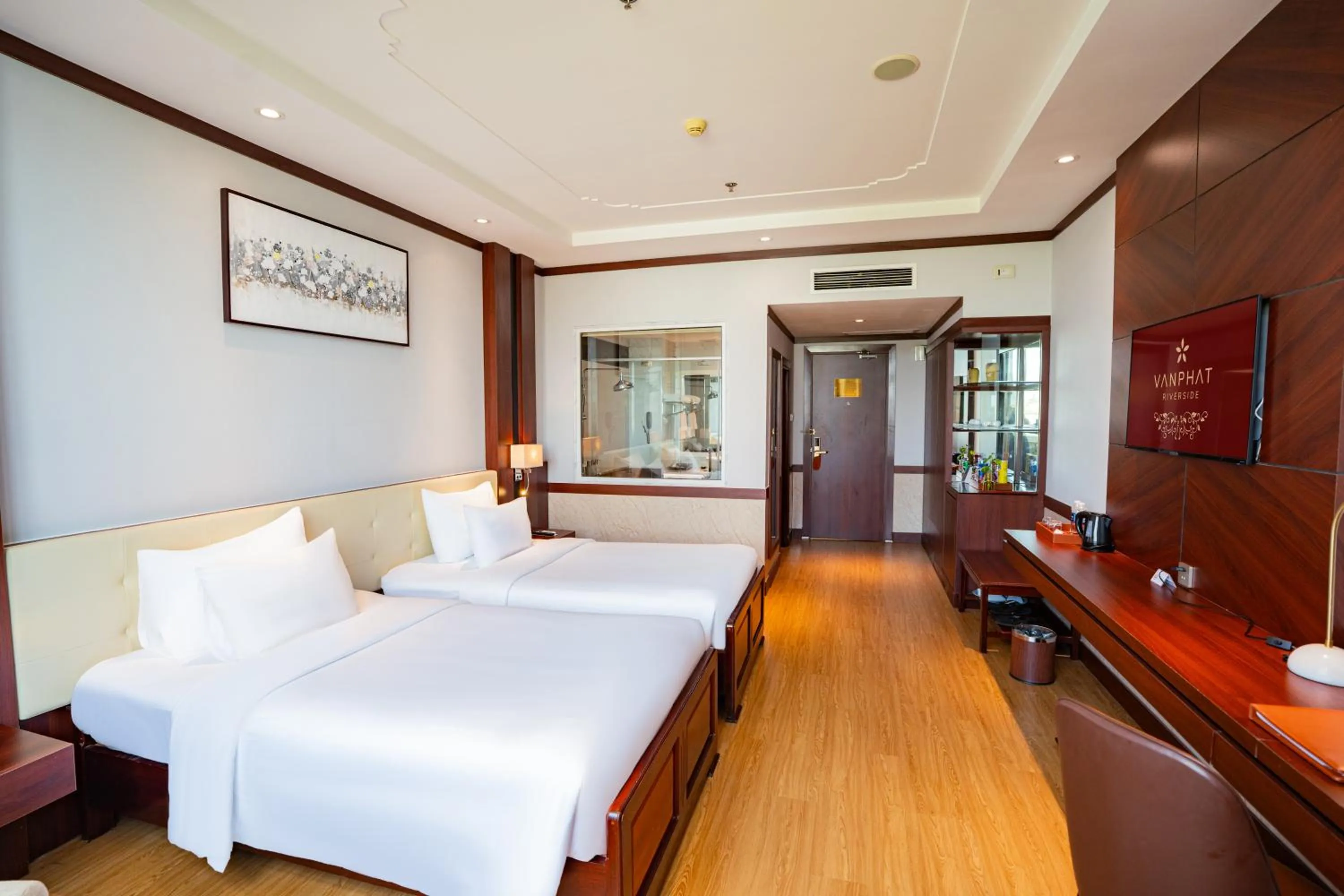 Bed in Van Phat Riverside Hotel