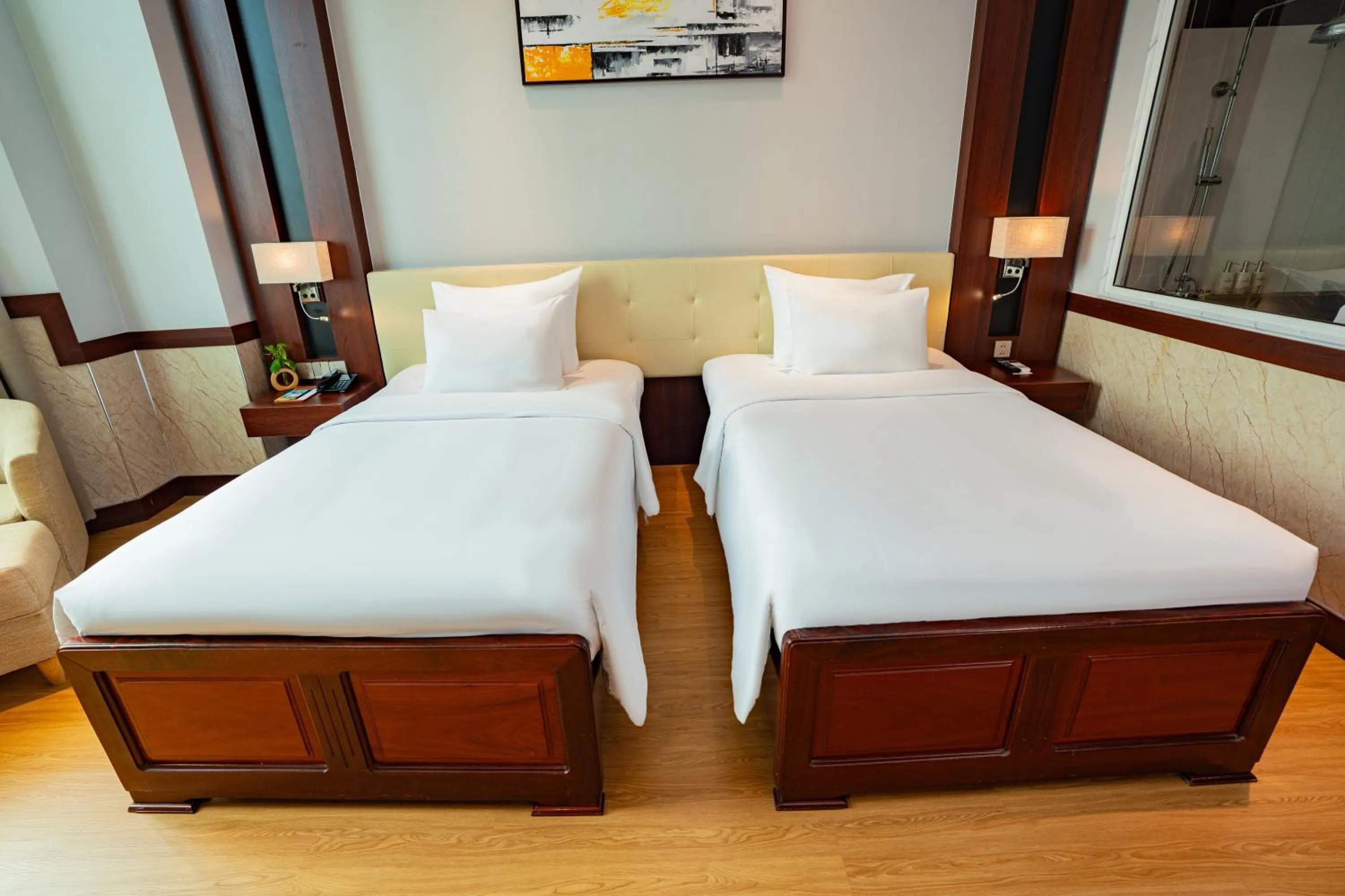 Bed in Van Phat Riverside Hotel