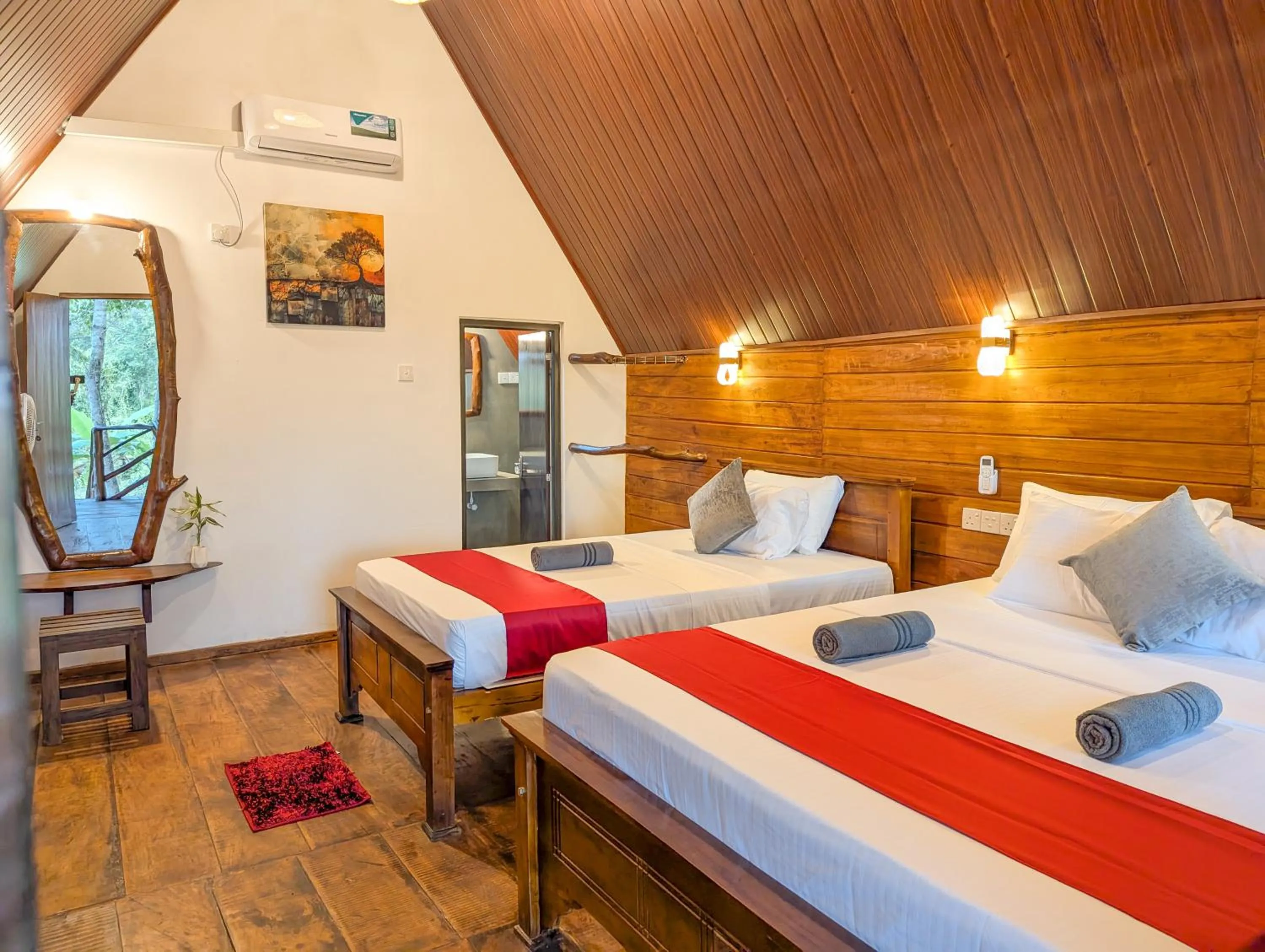 Bed in Sigiri Choona Lodge 'unique sunrise viewpoint'