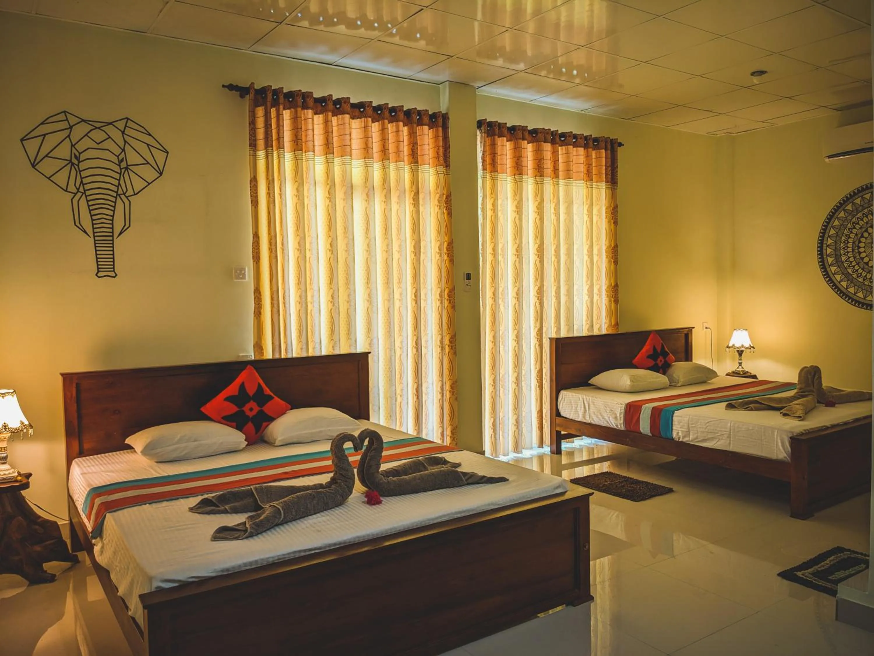 Bed in Sigiri Choona Lodge 'unique sunrise viewpoint'