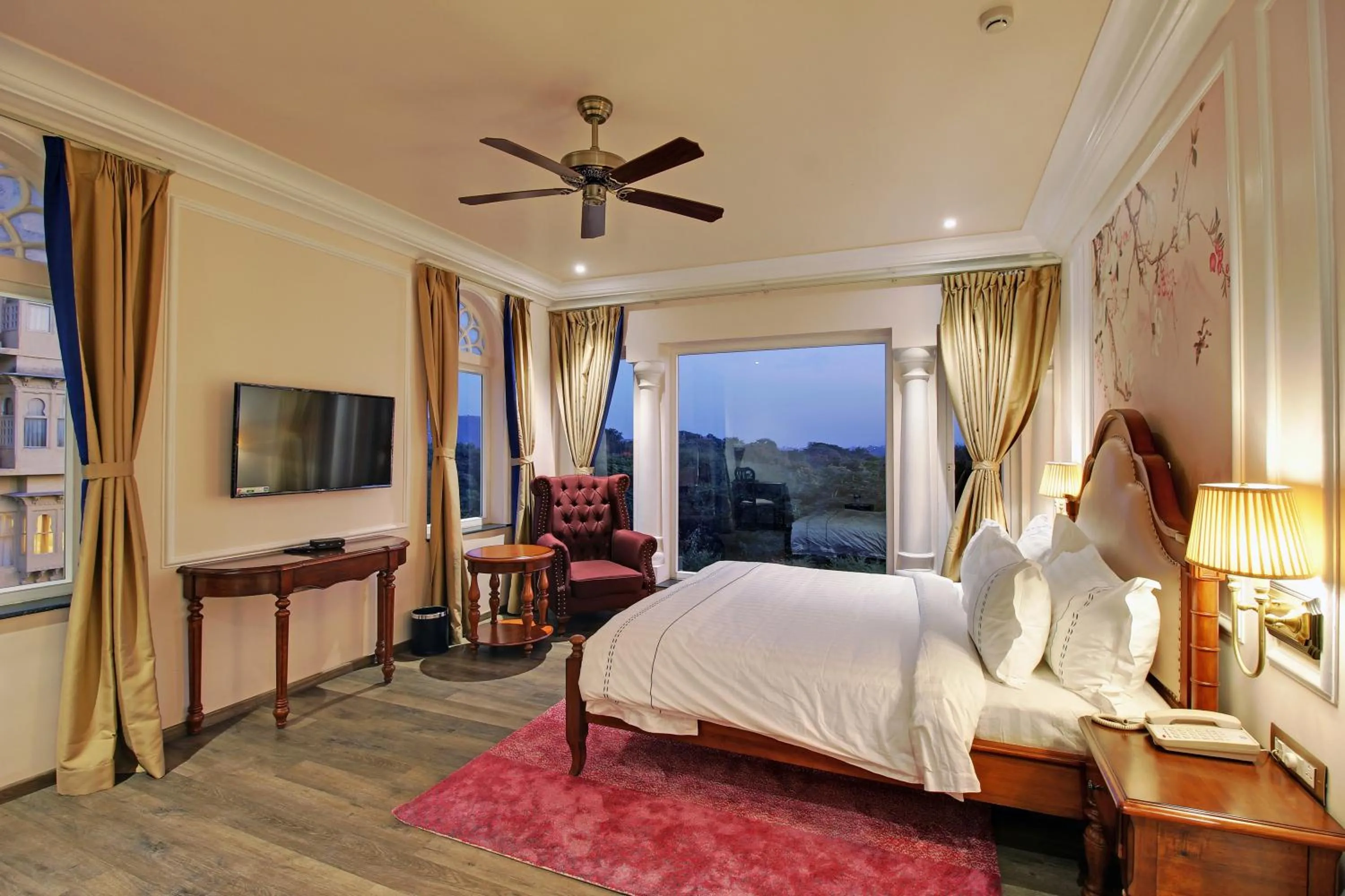 Photo of the whole room, Bed in Jhadol Vijay Vilas Near Lake Pichola