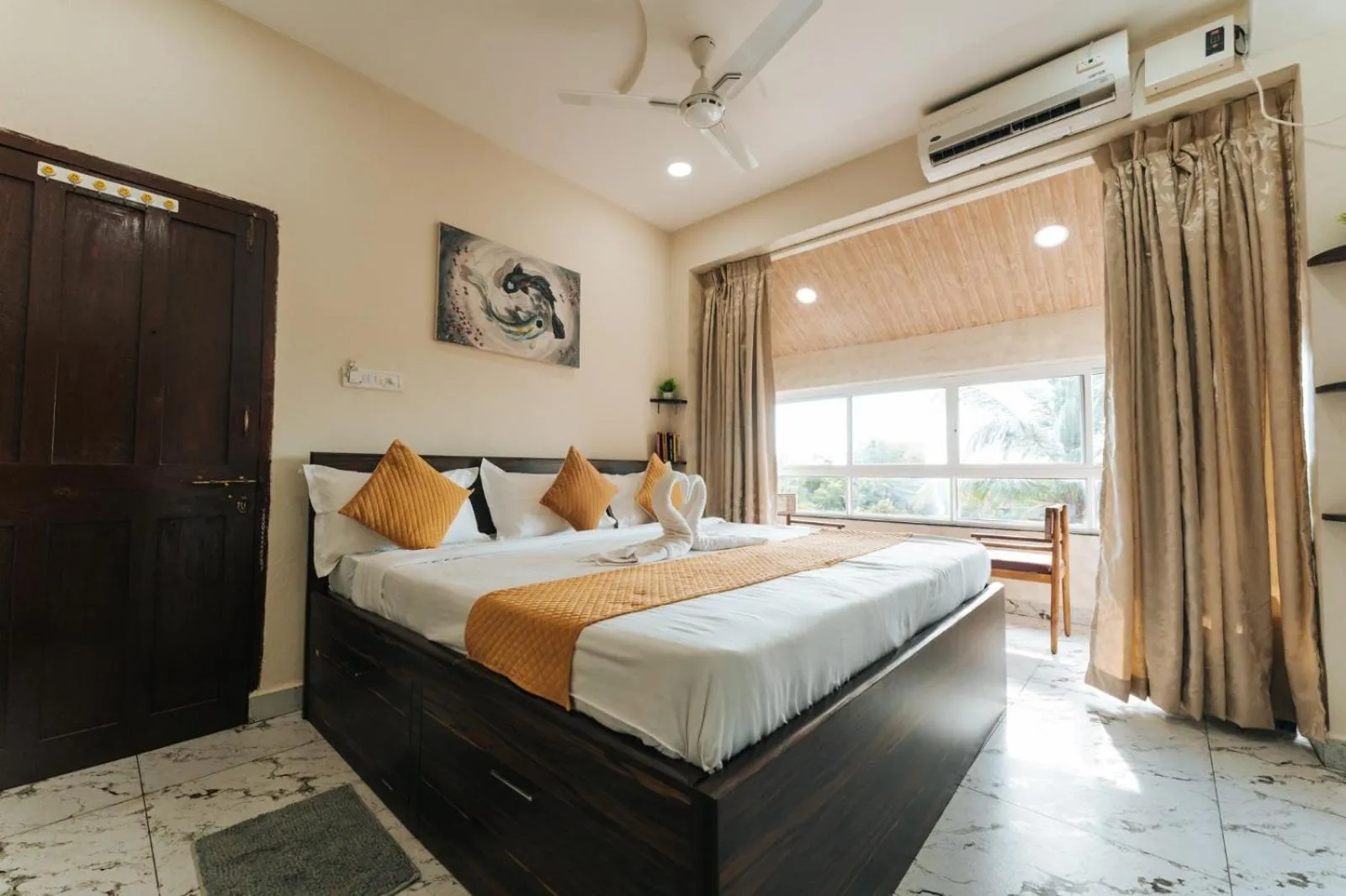 Bedroom, Bed in Sea View Holiday Vagator