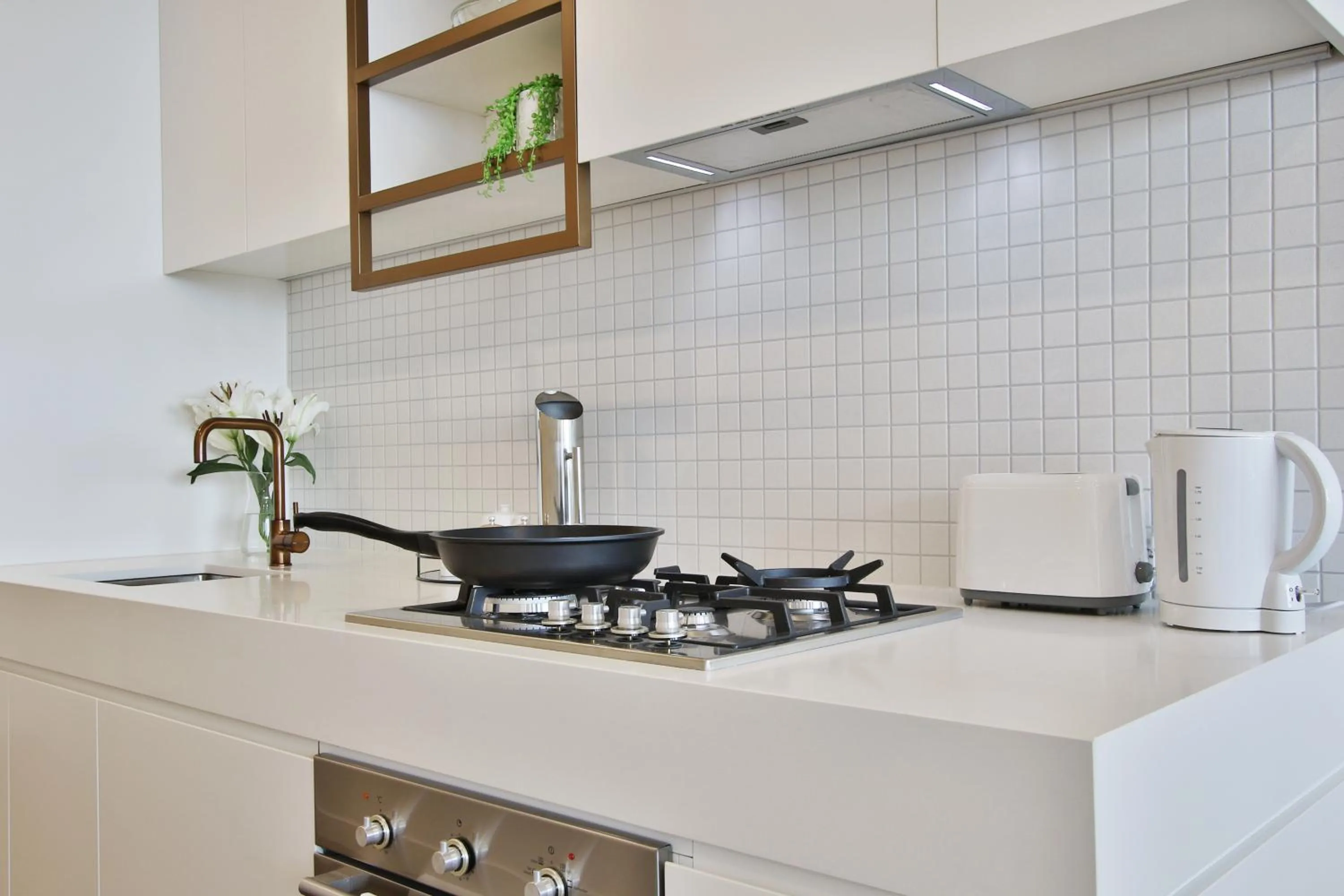 Kitchen or kitchenette in Domi Serviced Apartments