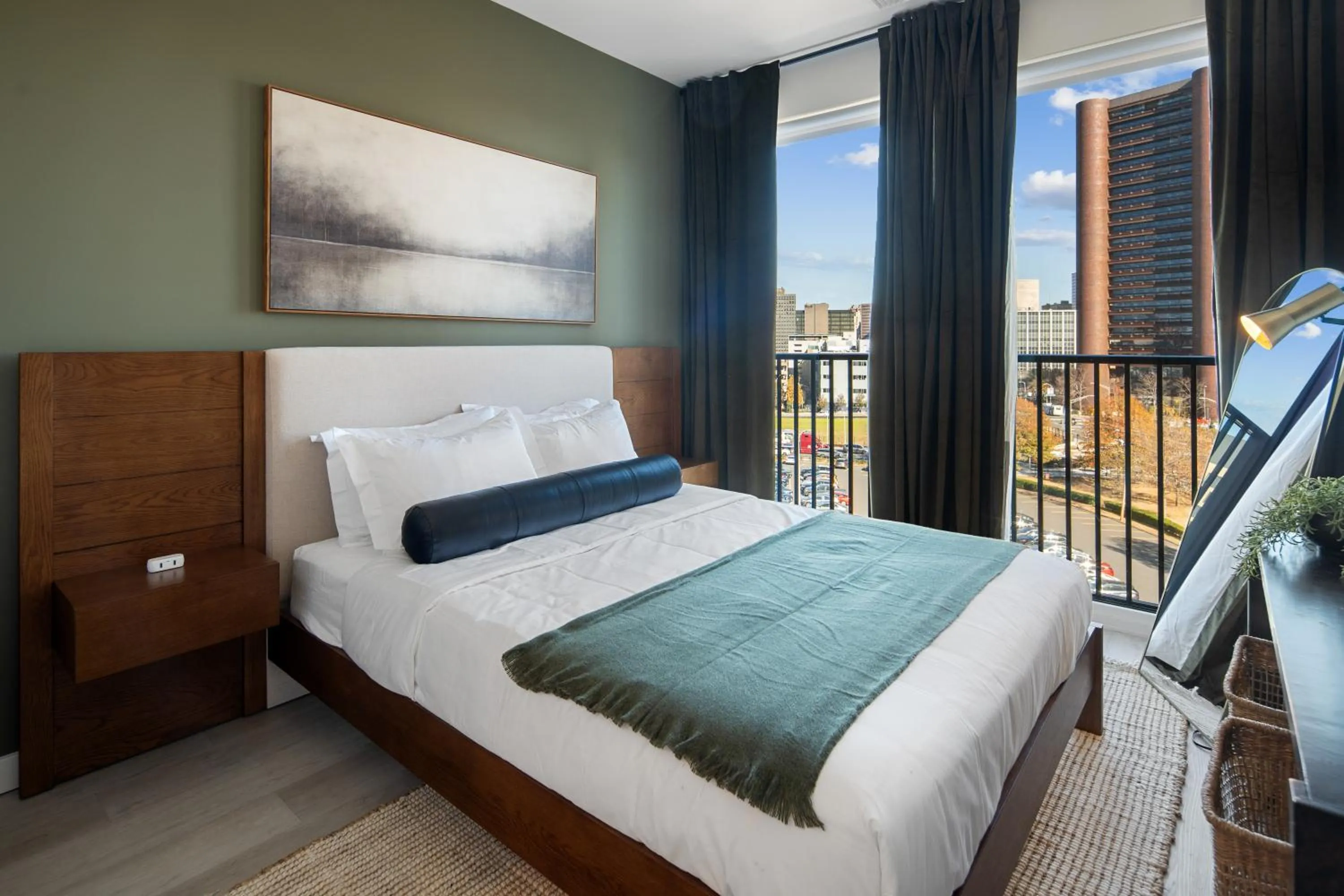 Bedroom, Bed in Luxury Furnished Apartments by Hyatus Downtown at Yale