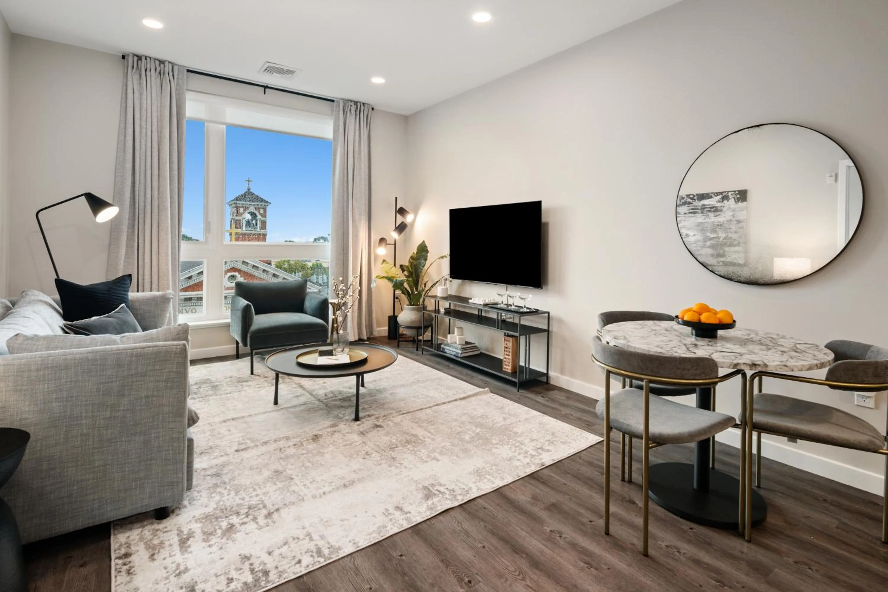Living room in Luxury Furnished Apartments by Hyatus Downtown at Yale