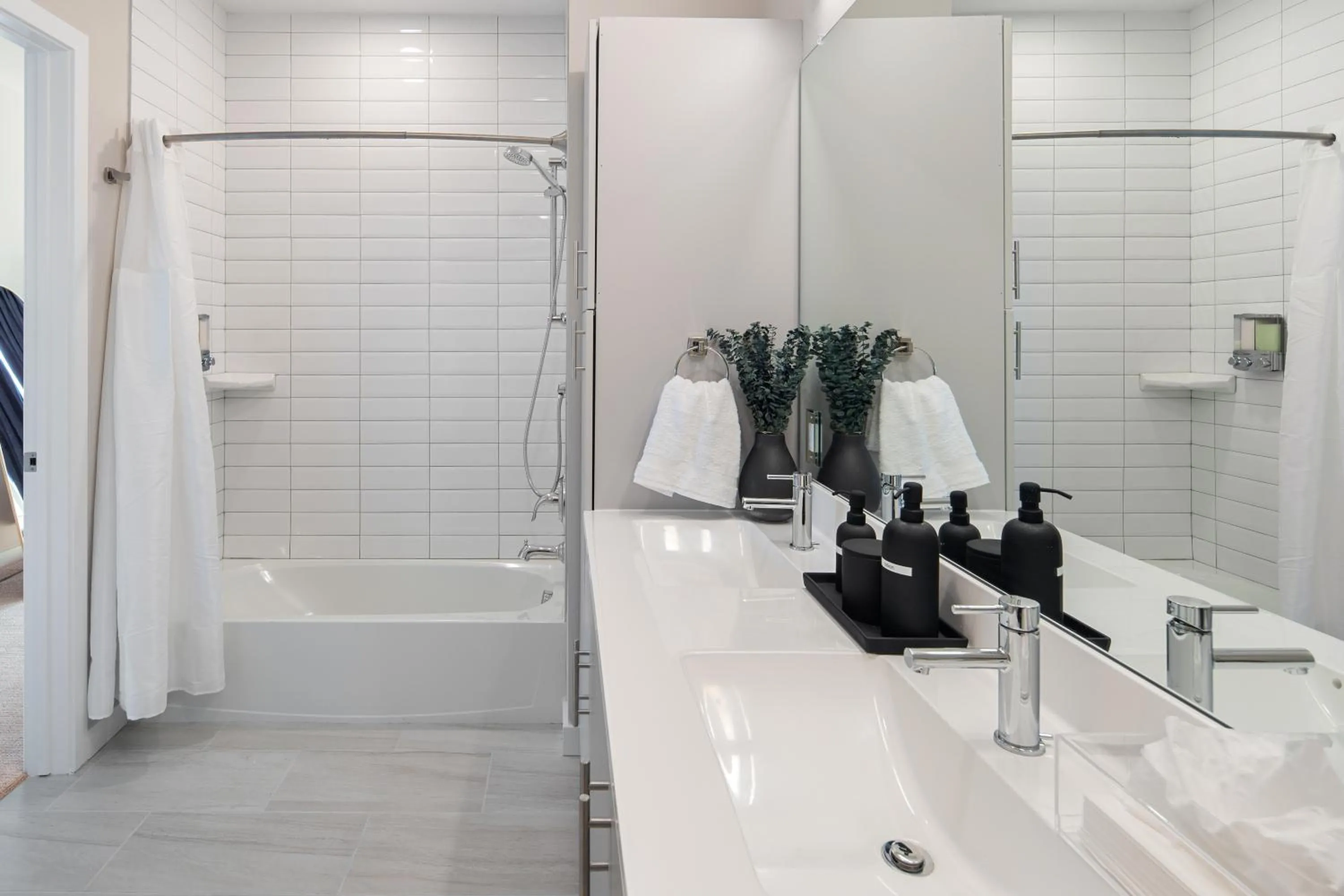 Shower in Luxury Furnished Apartments by Hyatus Downtown at Yale