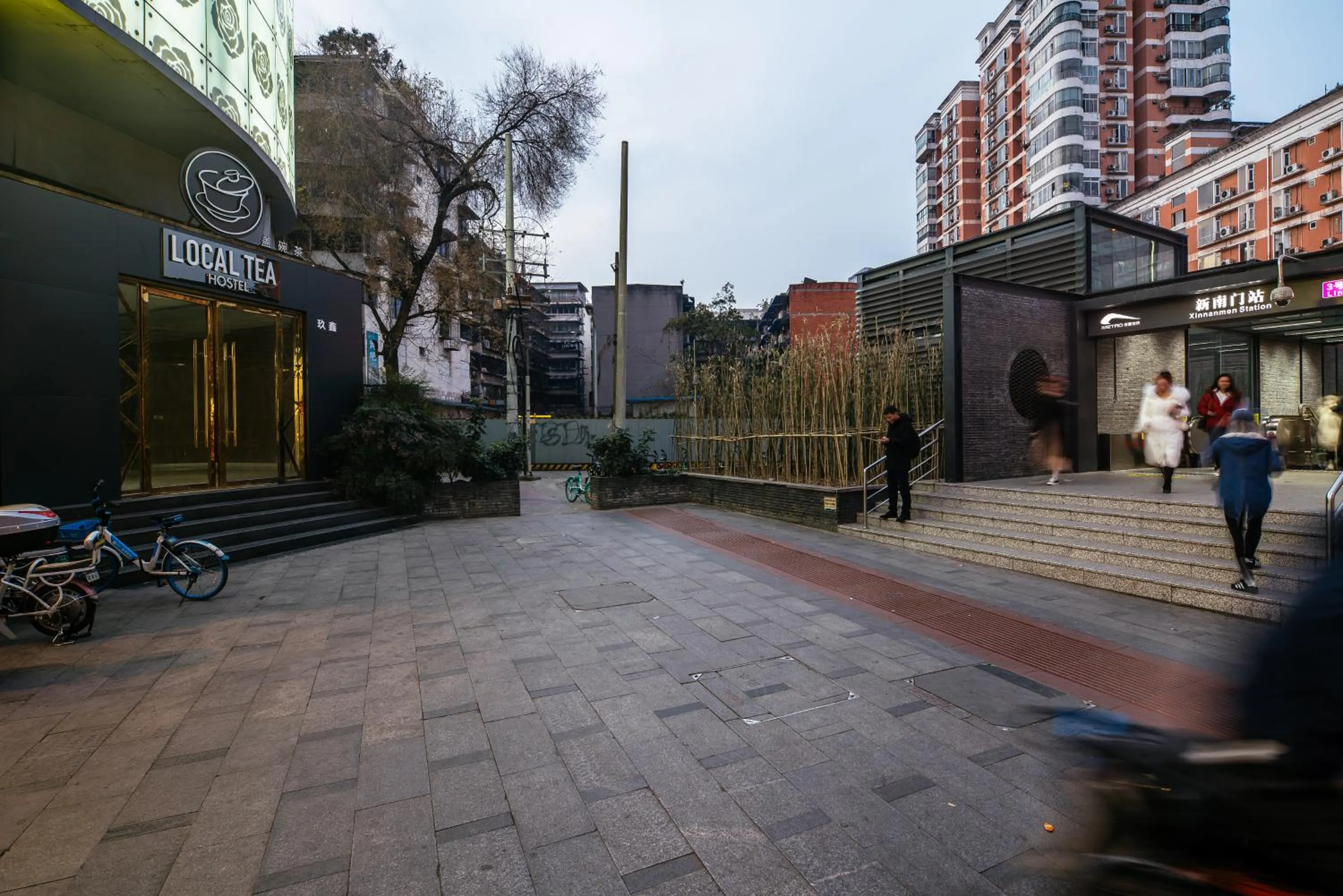 Property building in Chengdu Local Tea Hostel - Short Walk To Taikooli - Chill & Social Coffee Lounge - Metro downstairs - Free Activities - Friendly English Speaking Staff - Tibet, Panda, Buddha & Snow Mountain Tours