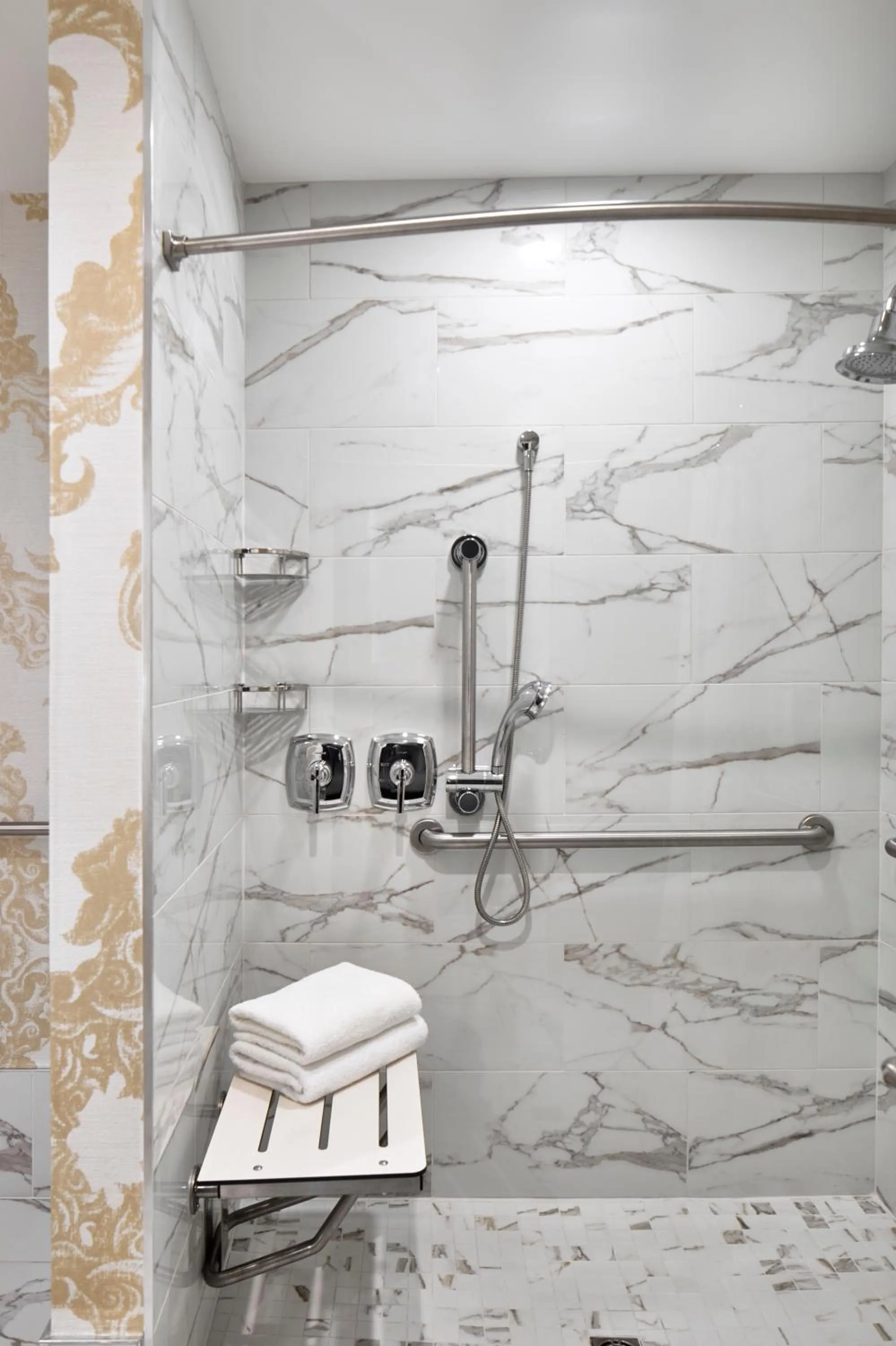 Shower in Le Pavillon, New Orleans, a Tribute Portfolio Hotel