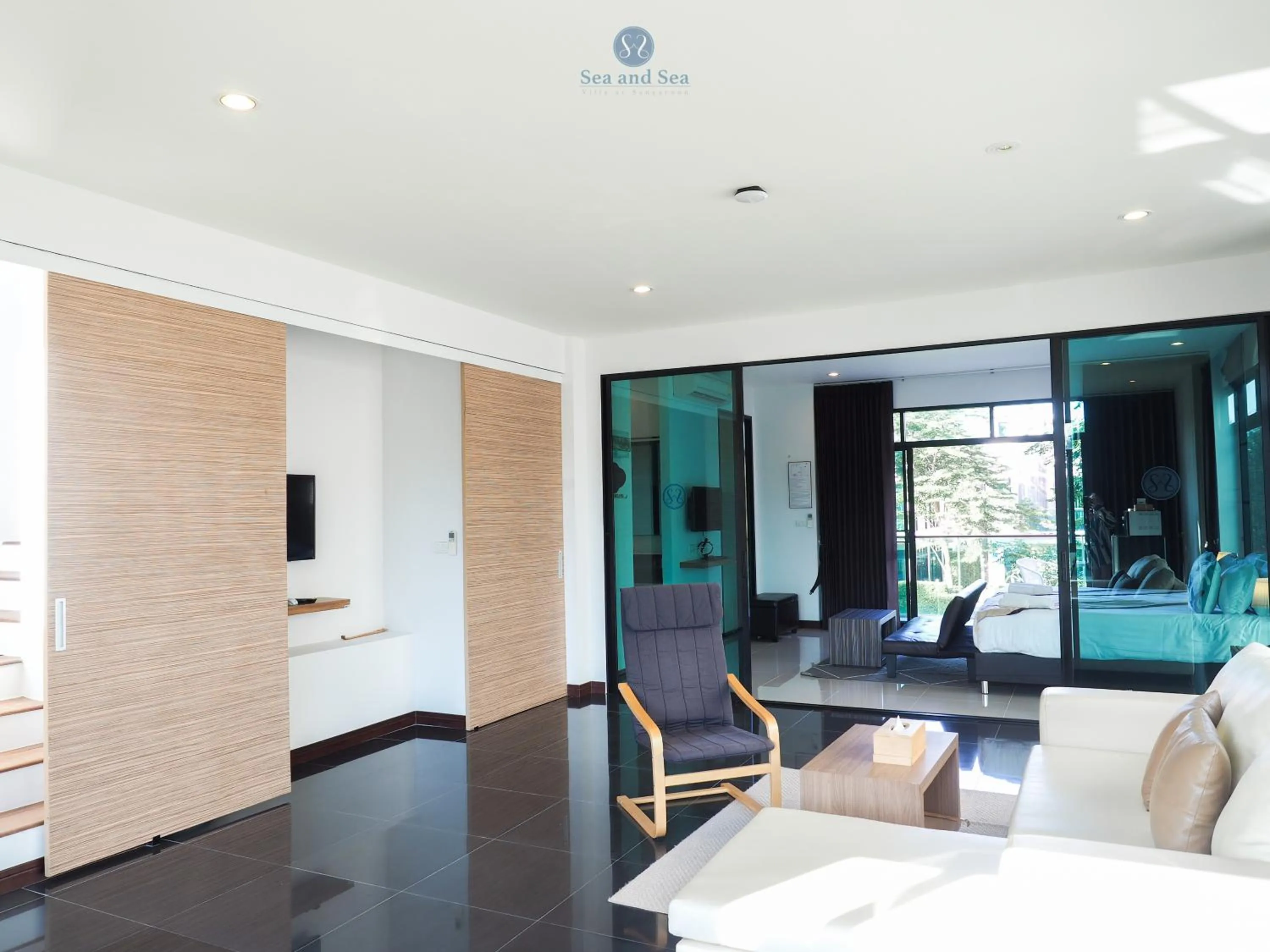 Living room, Bed in Sea and Sea Villa Sangaroon