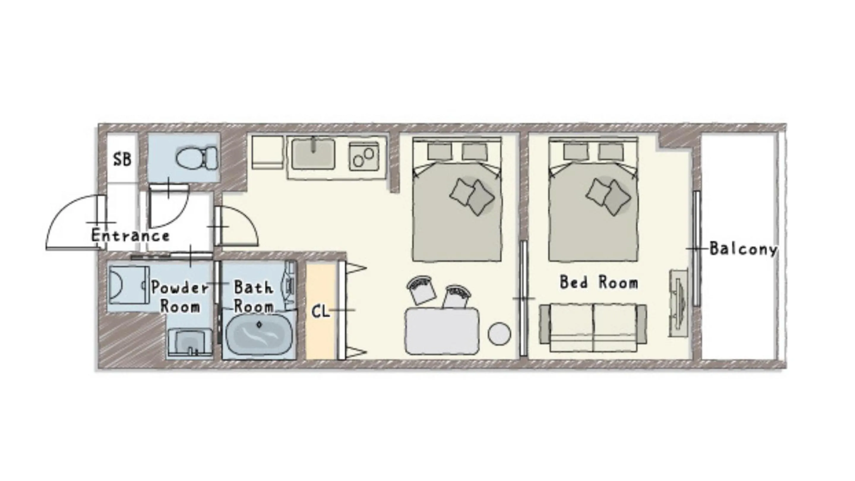 Floor plan in BON Condo Namba Nipponbashi