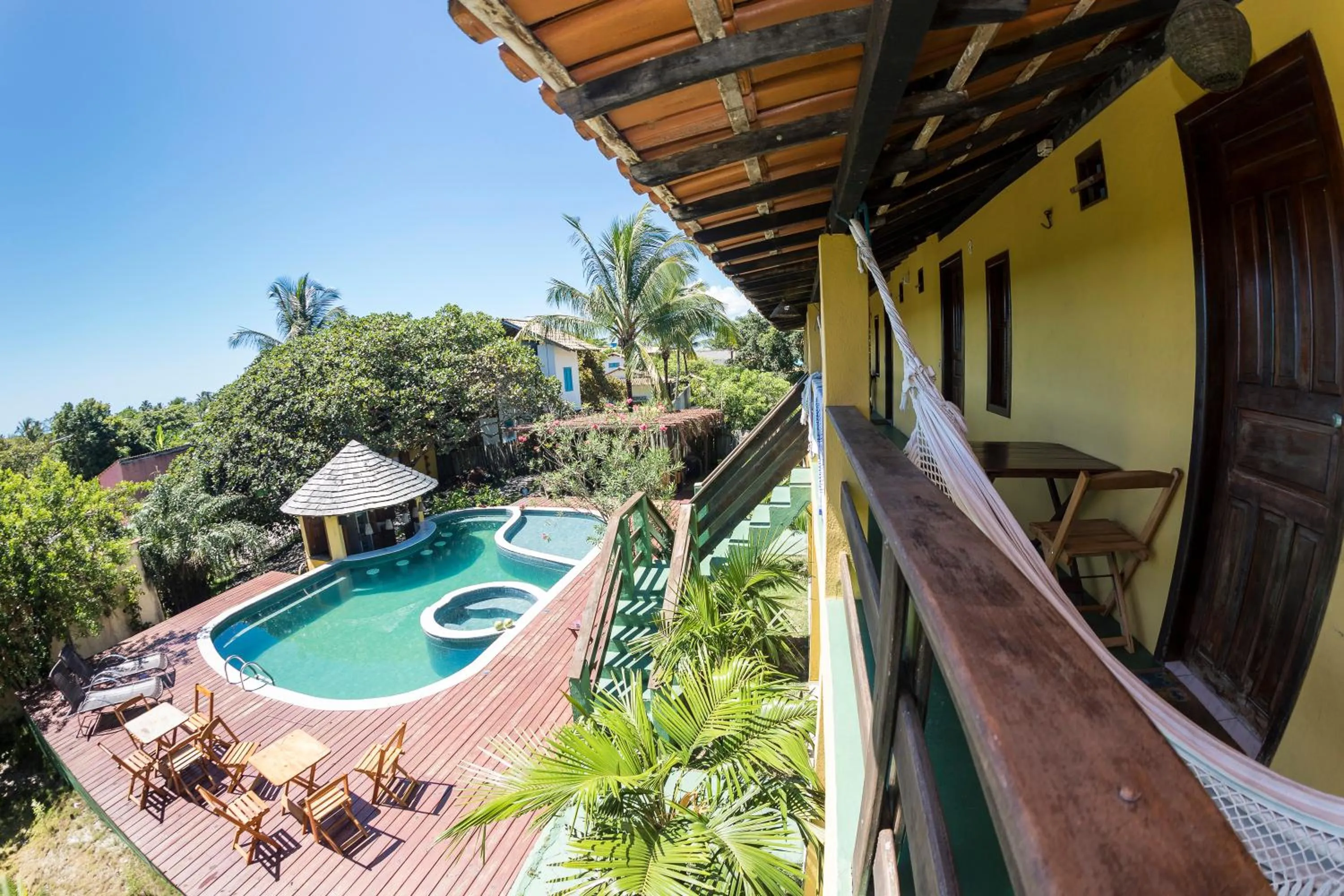 Pool view in Pousada Oceano