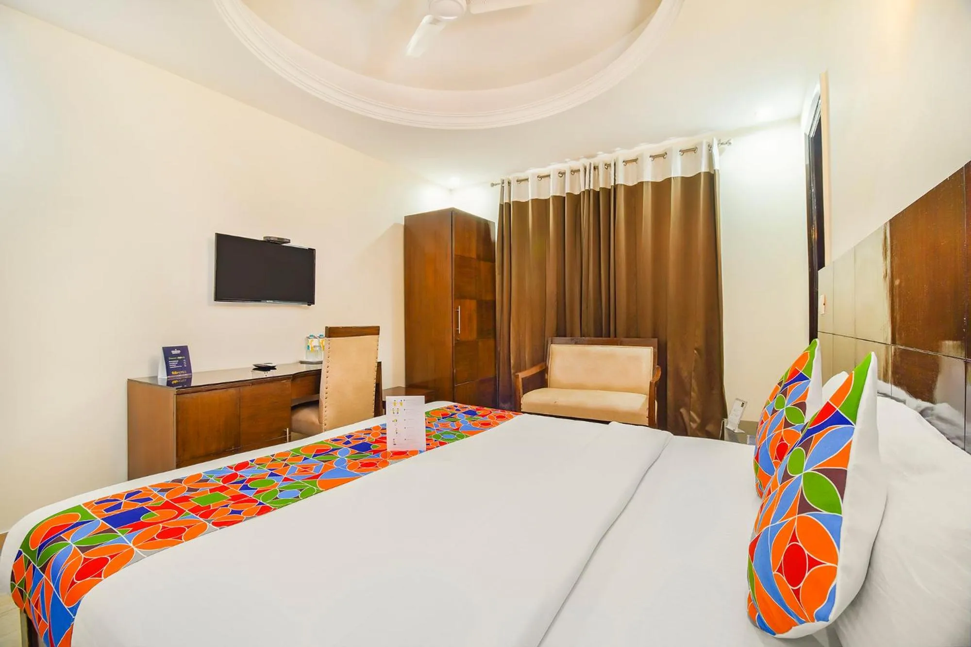 Bedroom, Bed in FabHotel Marble Arch Karol Bagh