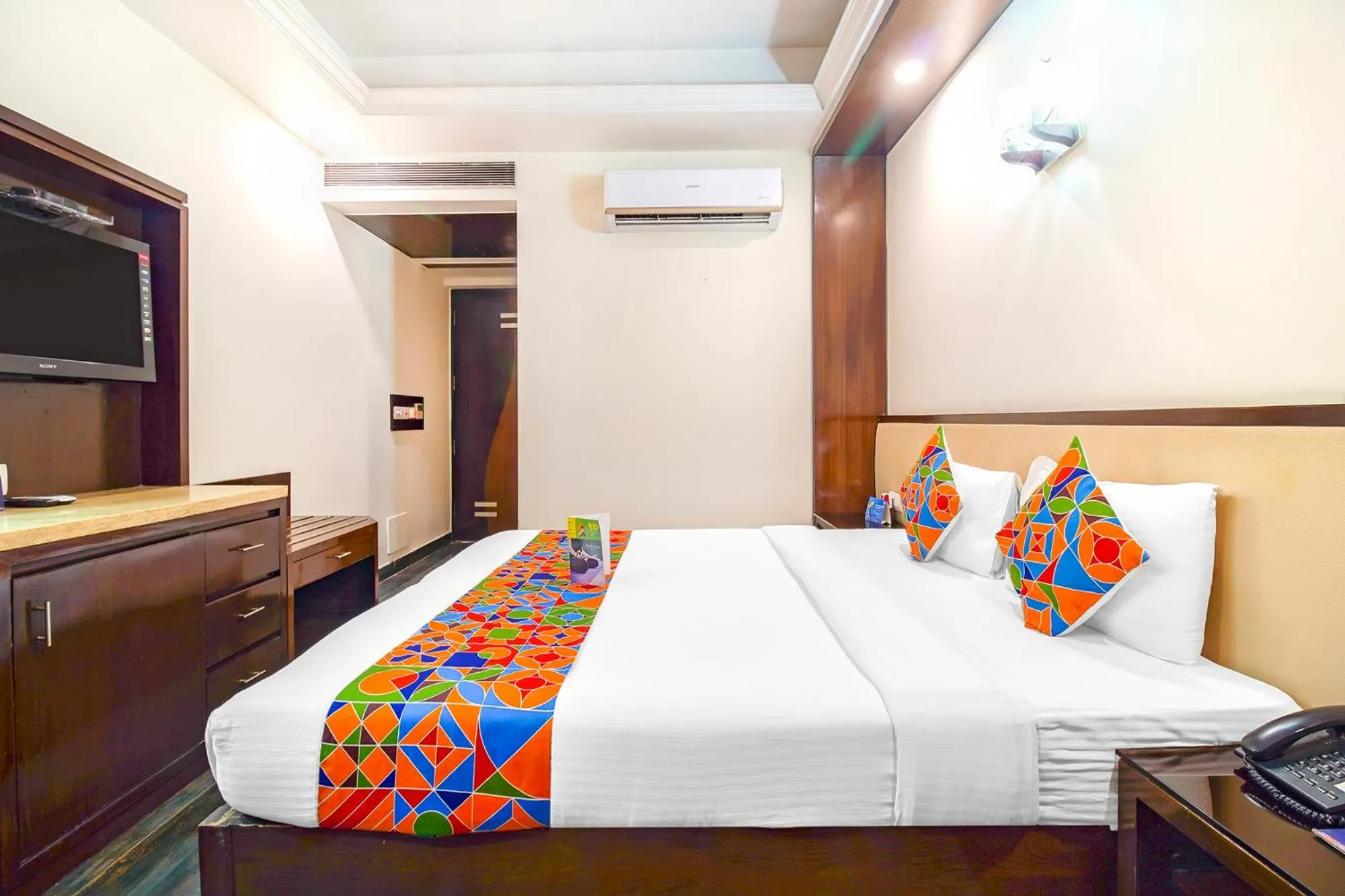 Bedroom, Bed in FabHotel Marble Arch Karol Bagh
