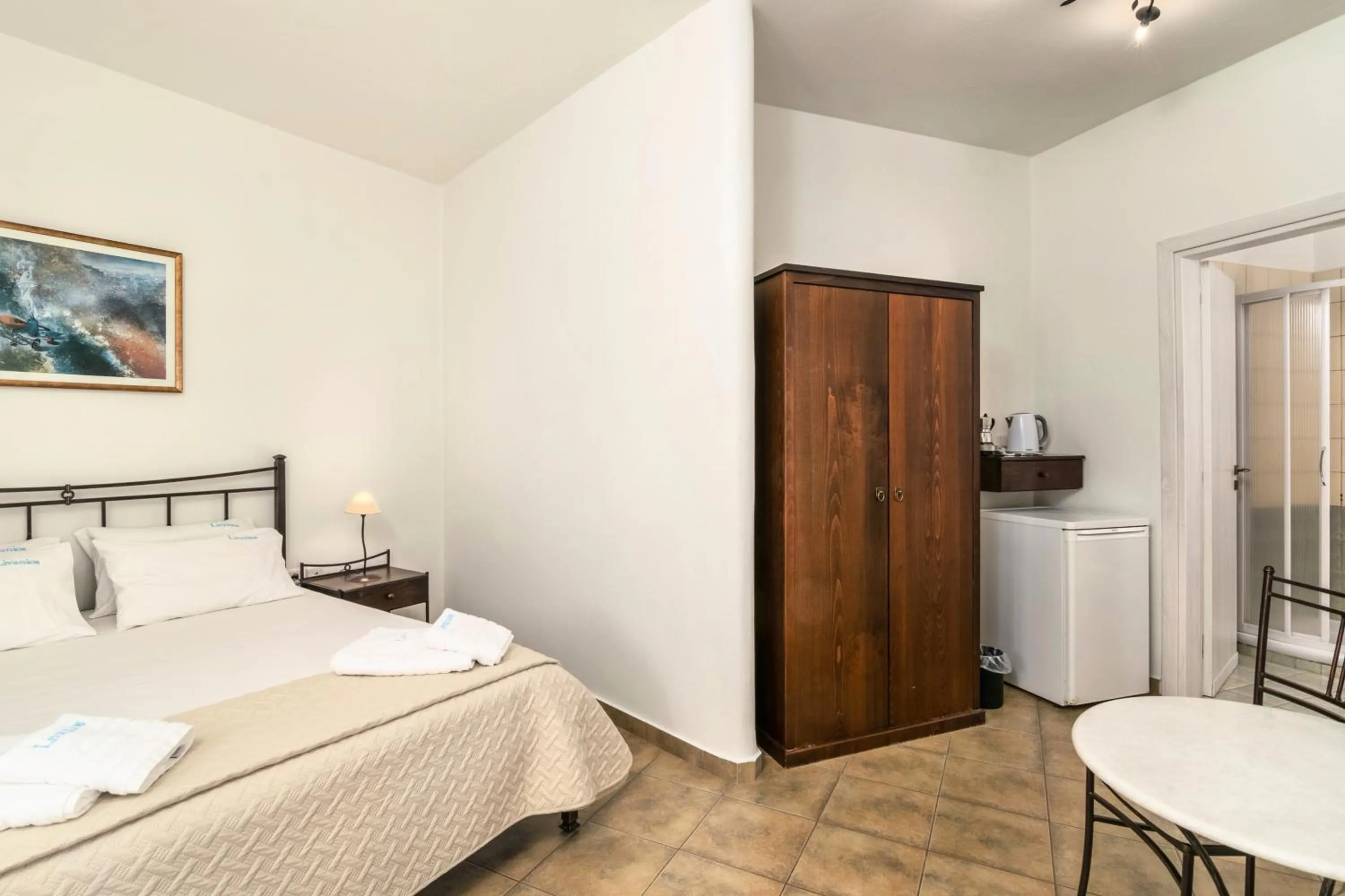 Bathroom, Bed in Livanios Studios