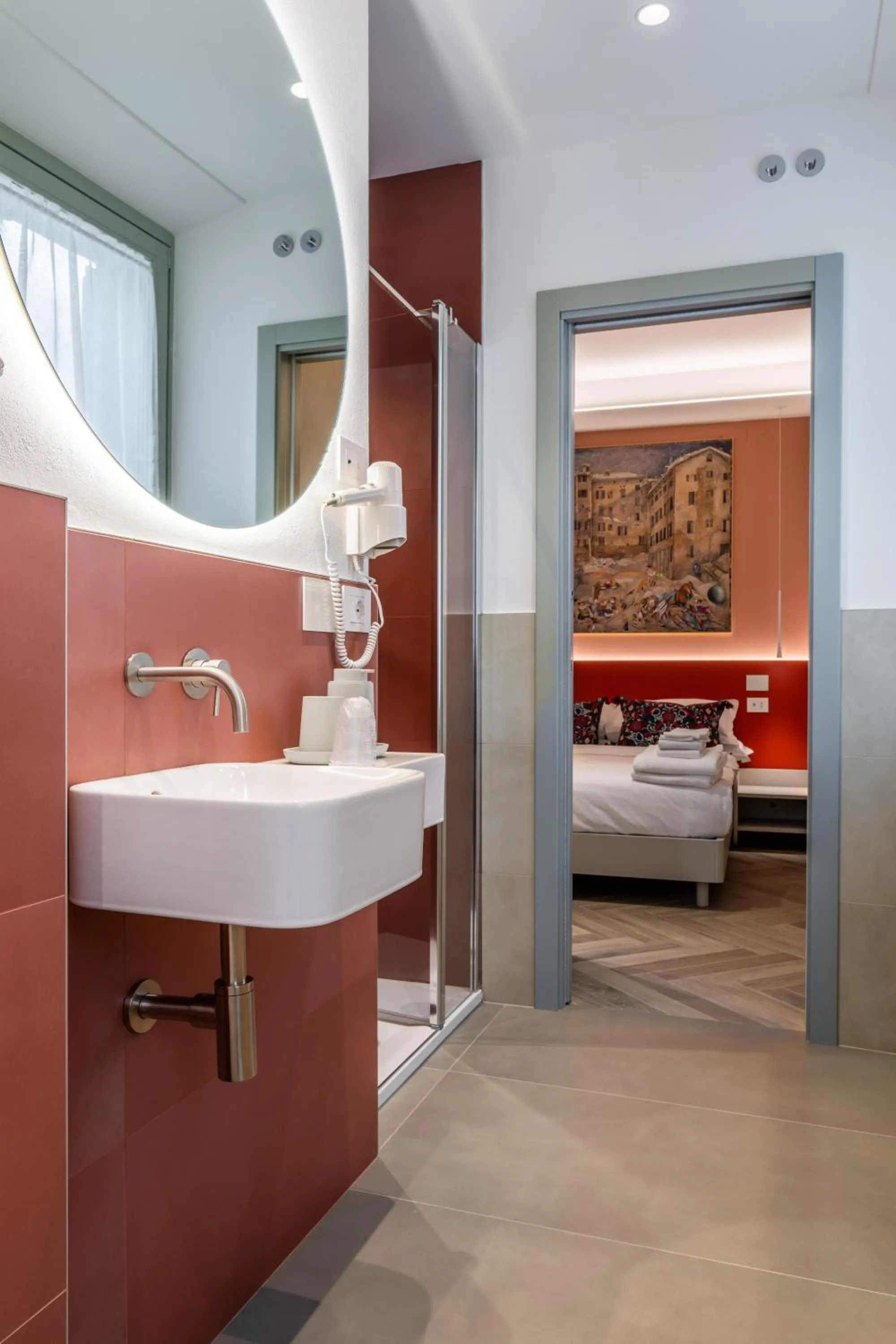 Shower, Bed in Albergo Ristorante Corsini