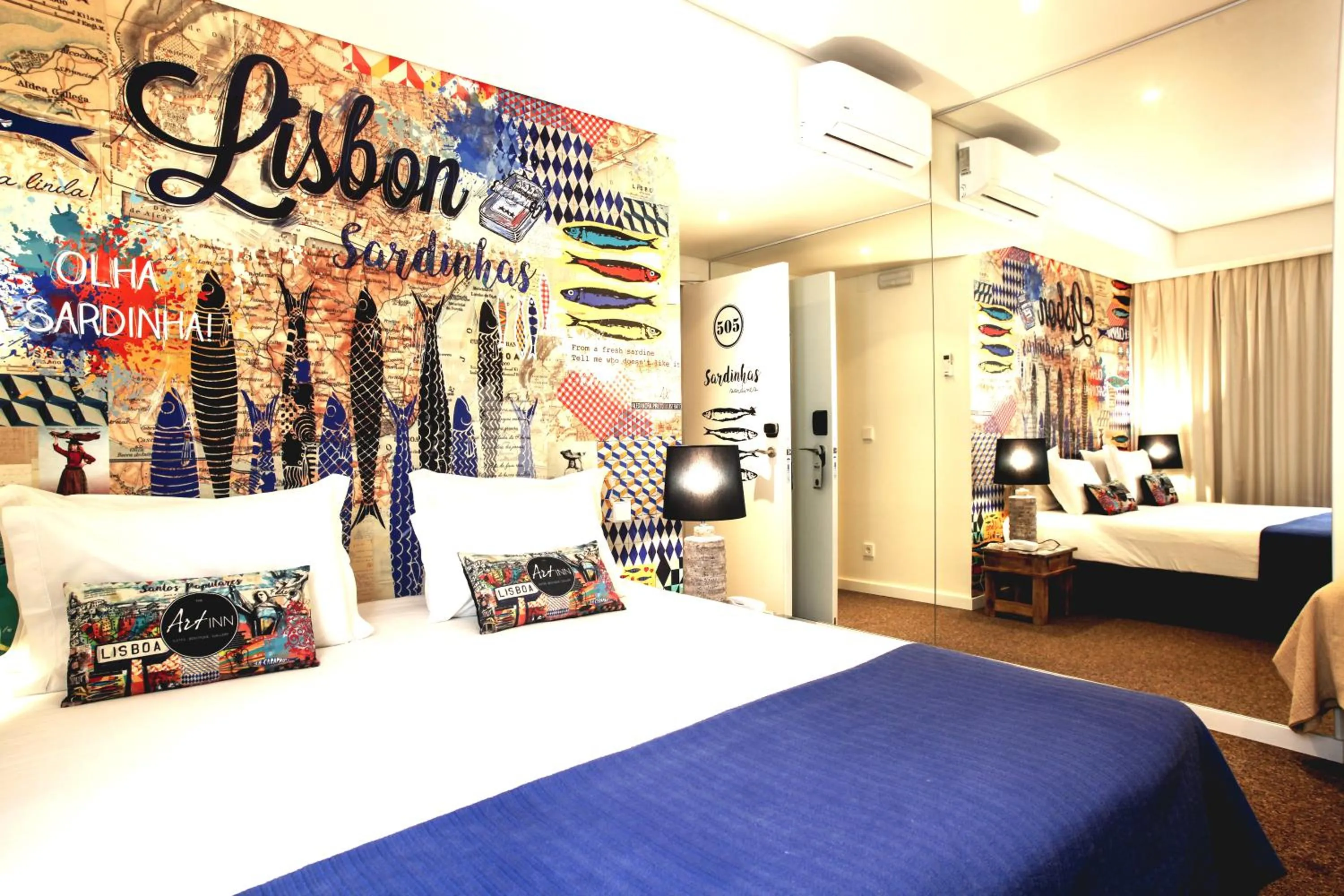 Bed in The ART INN Lisbon