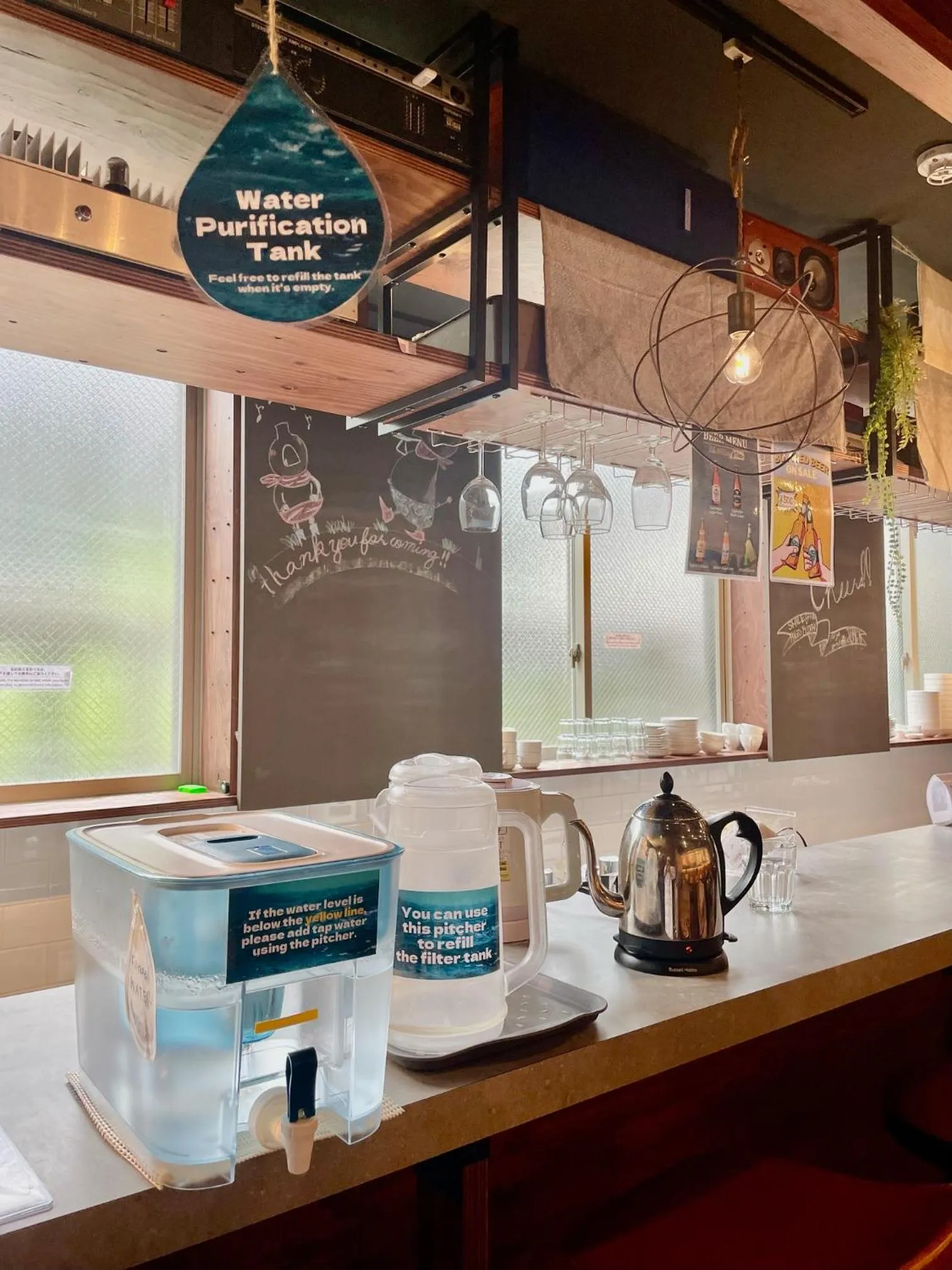 Communal kitchen in Wise Owl Hostels Kyoto